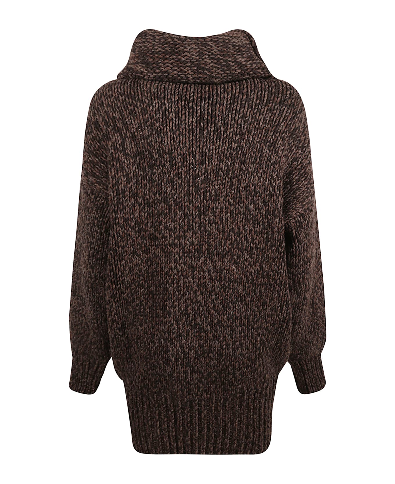 Alexander McQueen Hooded Knit Knitted Jumper - BROWN/TAN