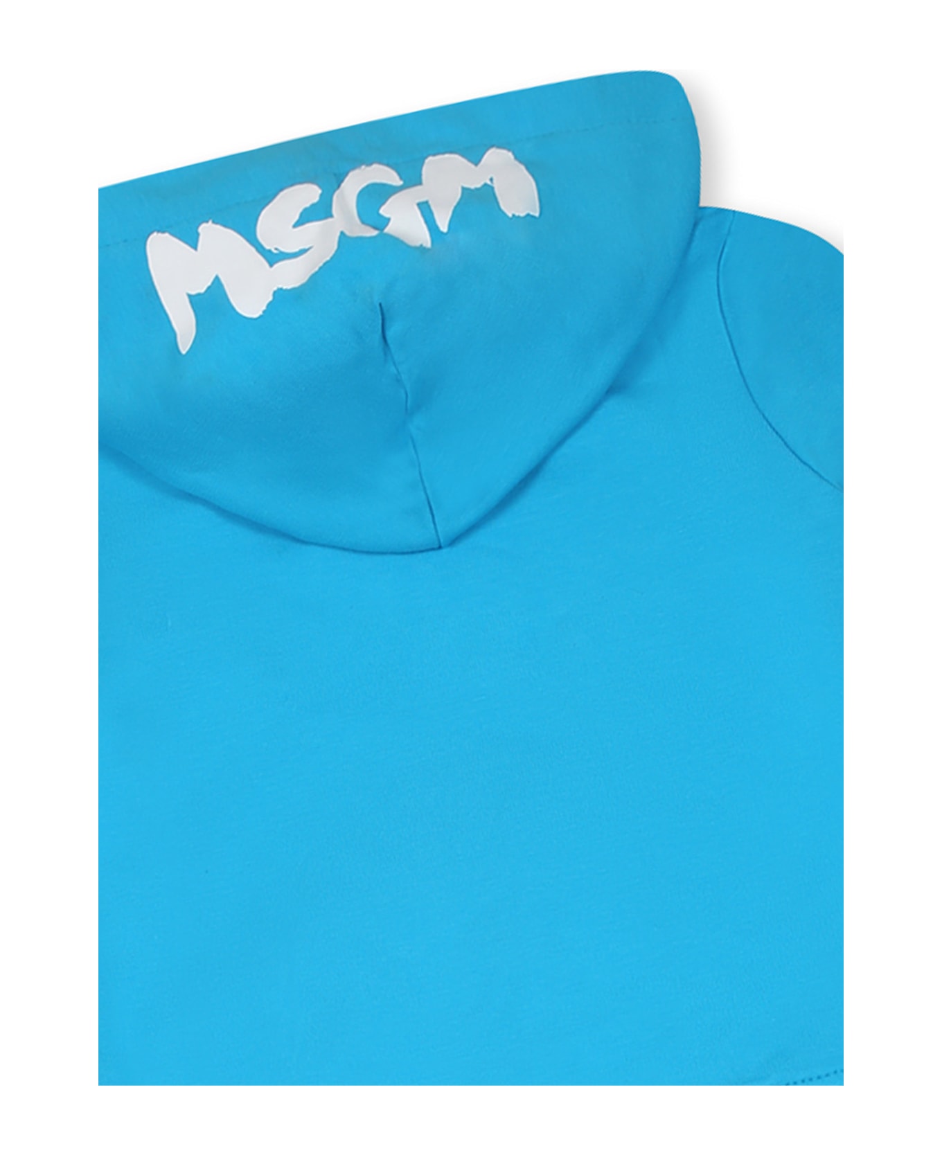MSGM Light Blue Suit For Babykids With Logo - Light Blue