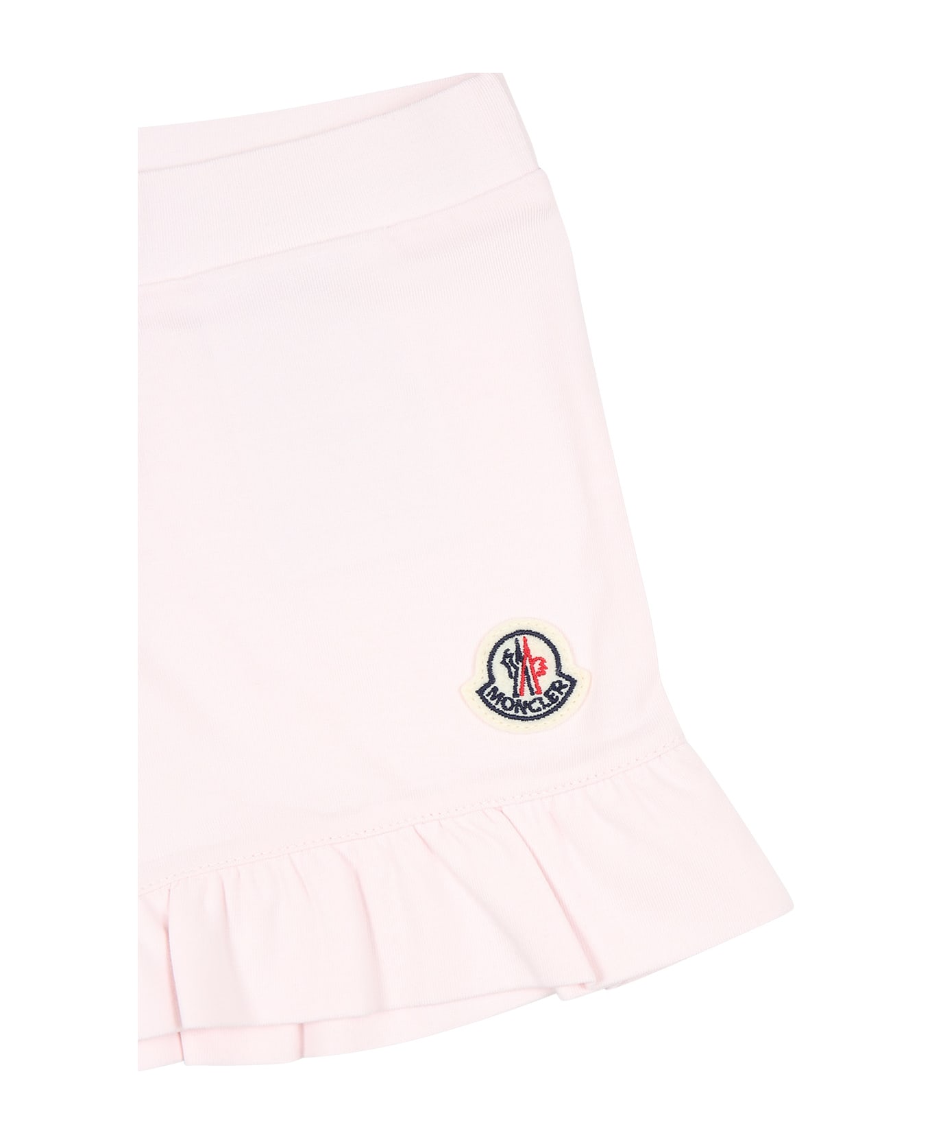 Moncler Pink Sports Suit For Baby Girl With Logo - Pink ボトムス