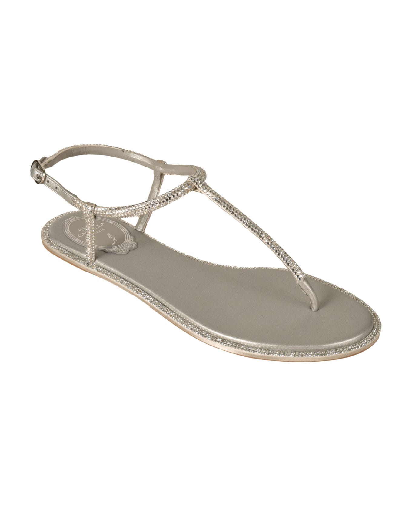René Caovilla Diana Flat Sandals - Silver
