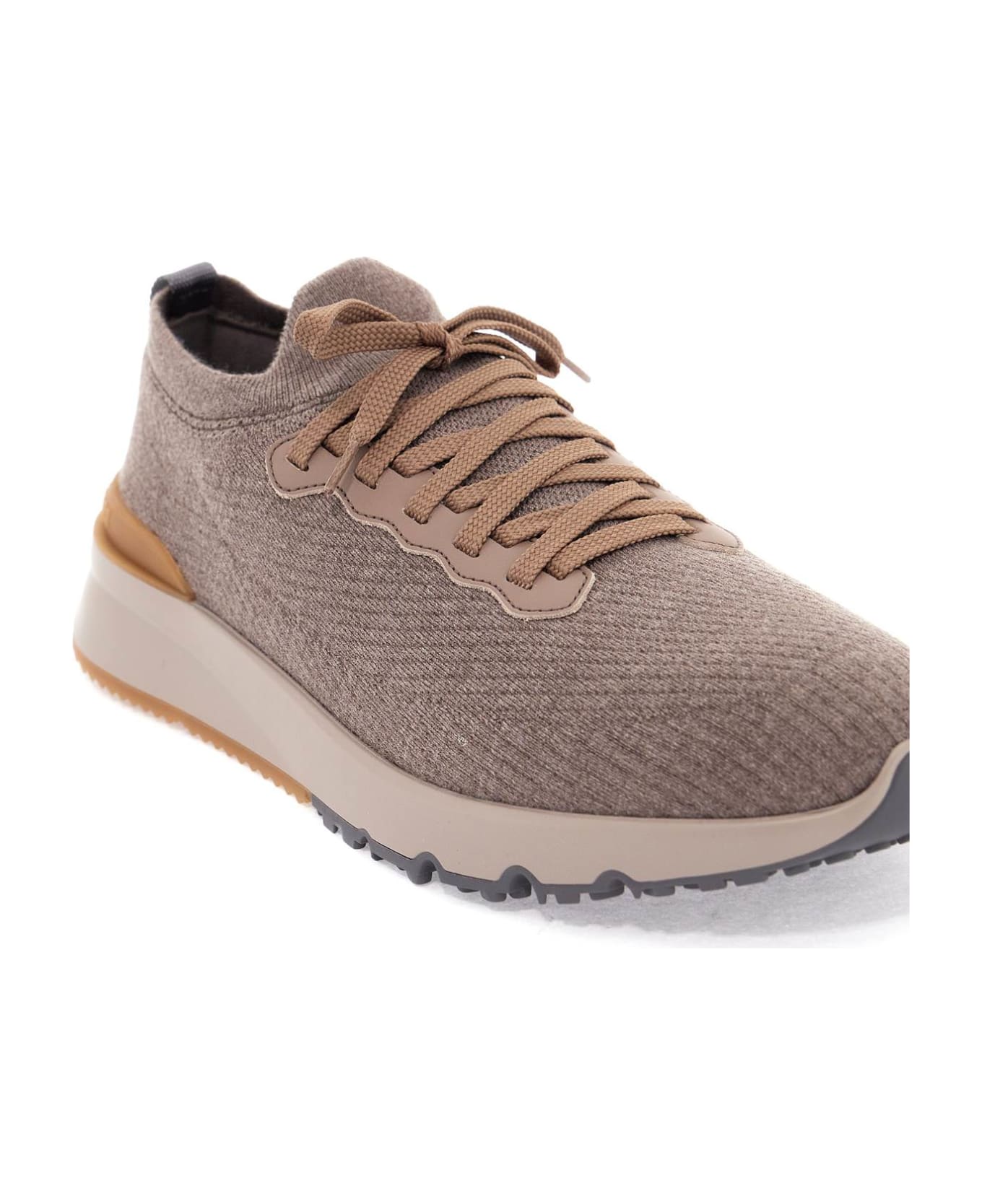 Brunello Cucinelli Knitted Wool Sneakers For Comfortable And - Dove Grey