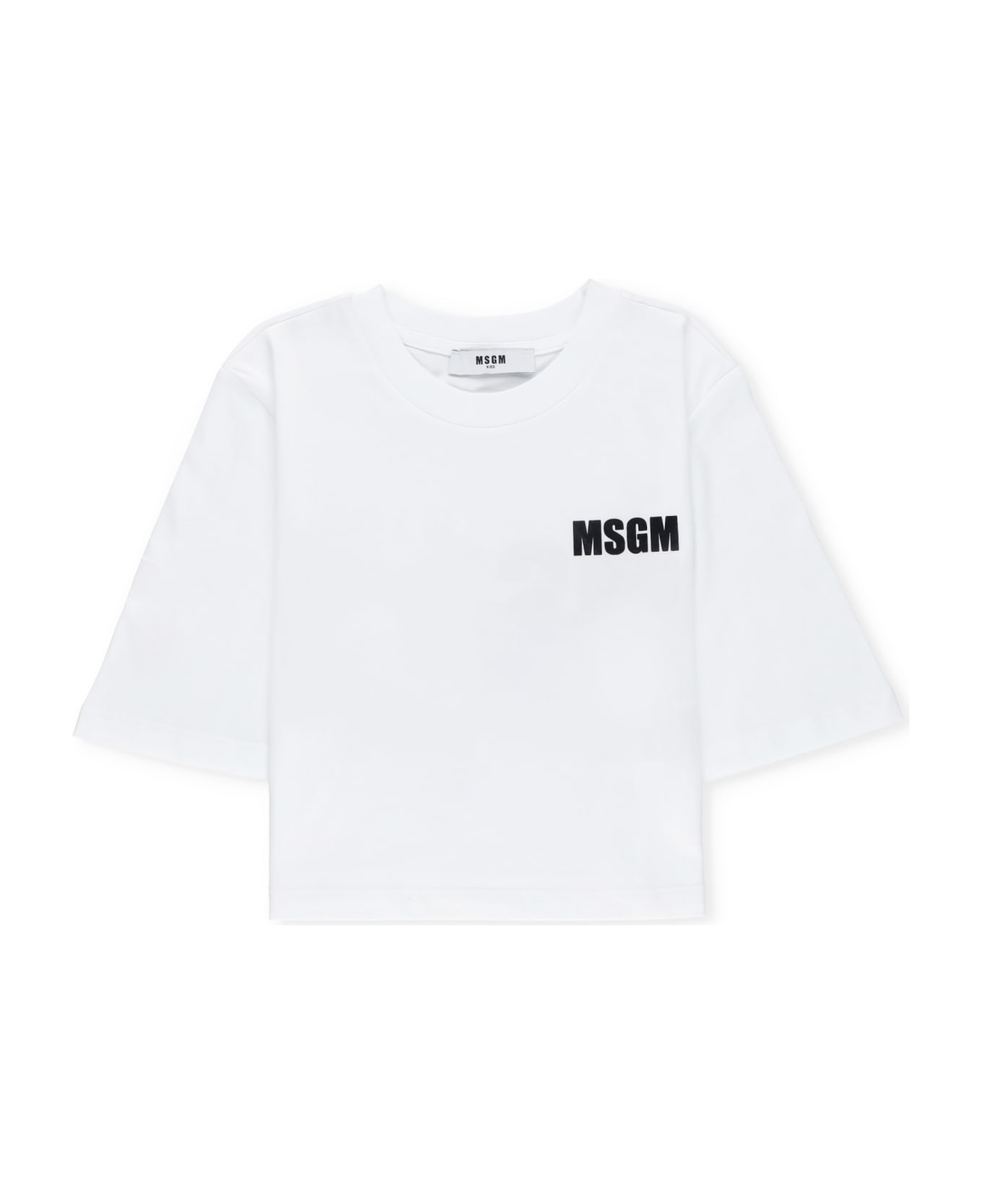 MSGM T-shirt With Logo - WHITE Tシャツ＆ポロシャツ