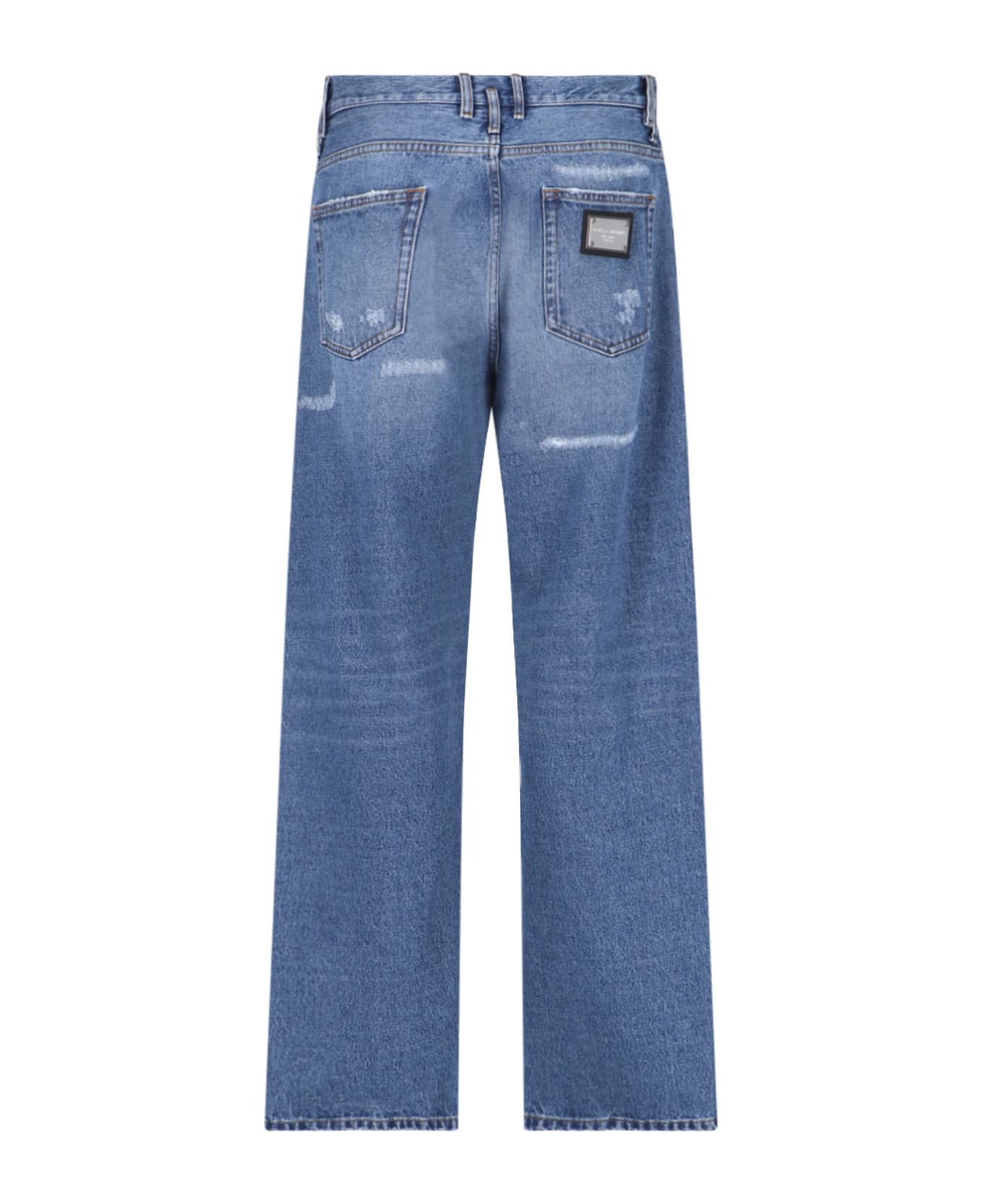 Dolce & Gabbana Destroyed Detail Jeans - Blue デニム