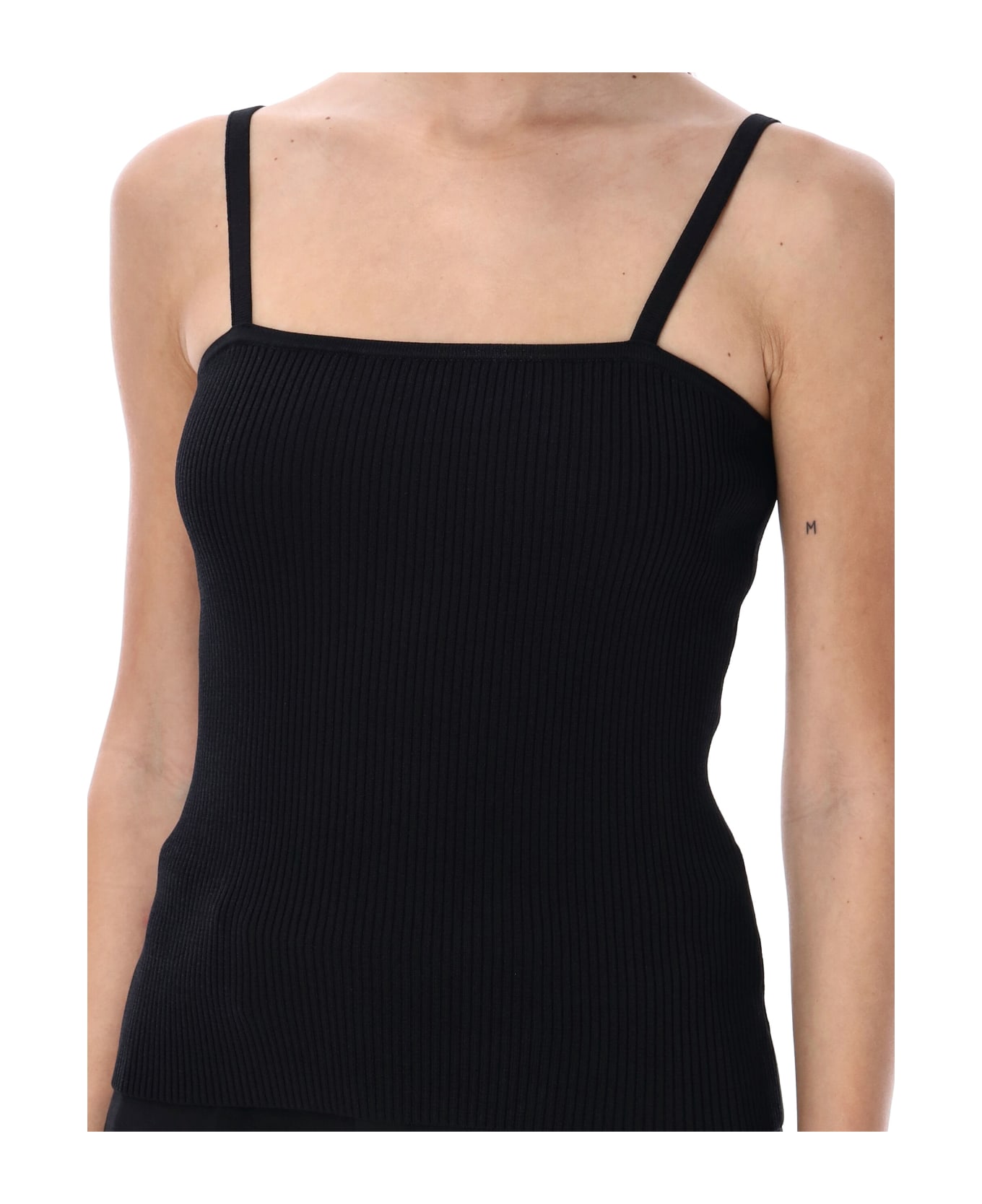 Róhe Squared Shaped Knitted Tank Top - BLACK