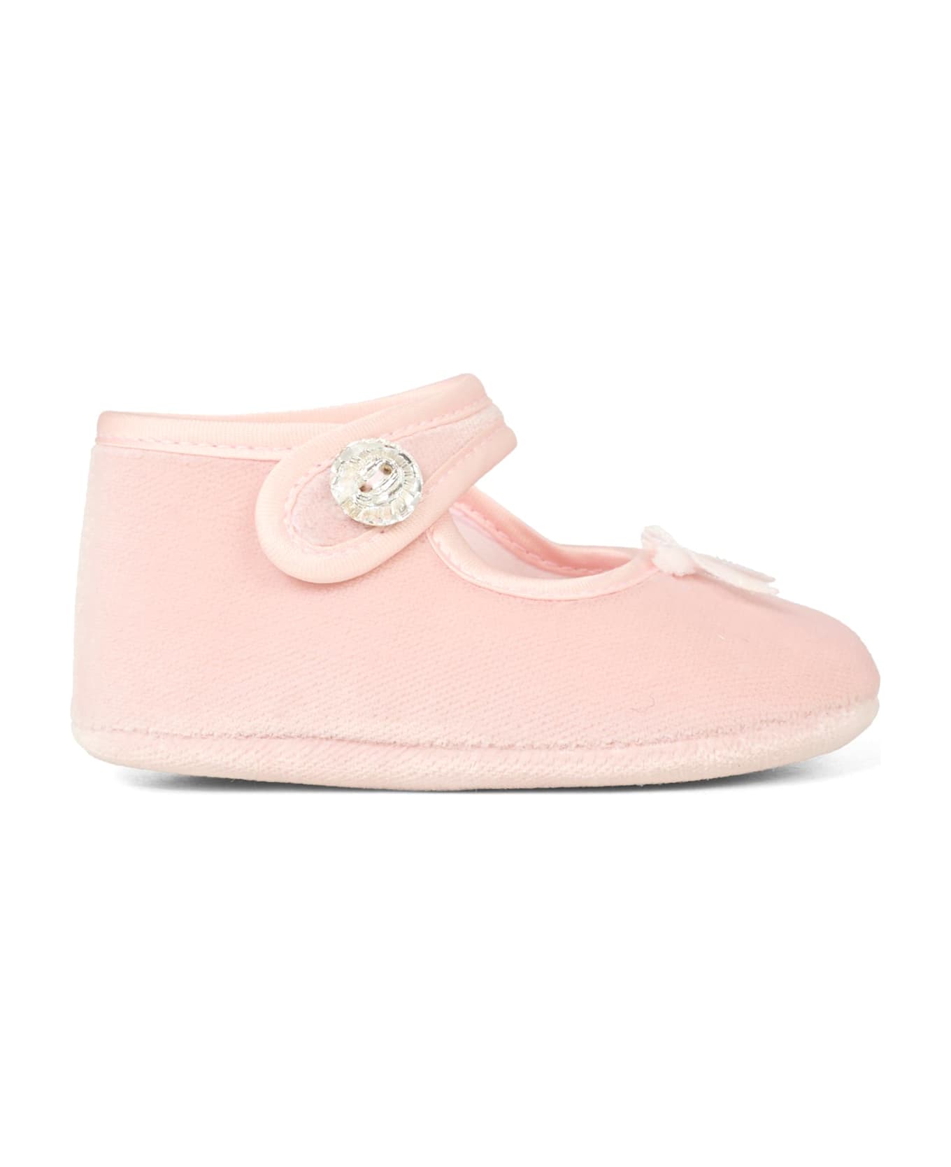 Monnalisa Pink Ballet Shoes For Baby Girl With Bow - Pink