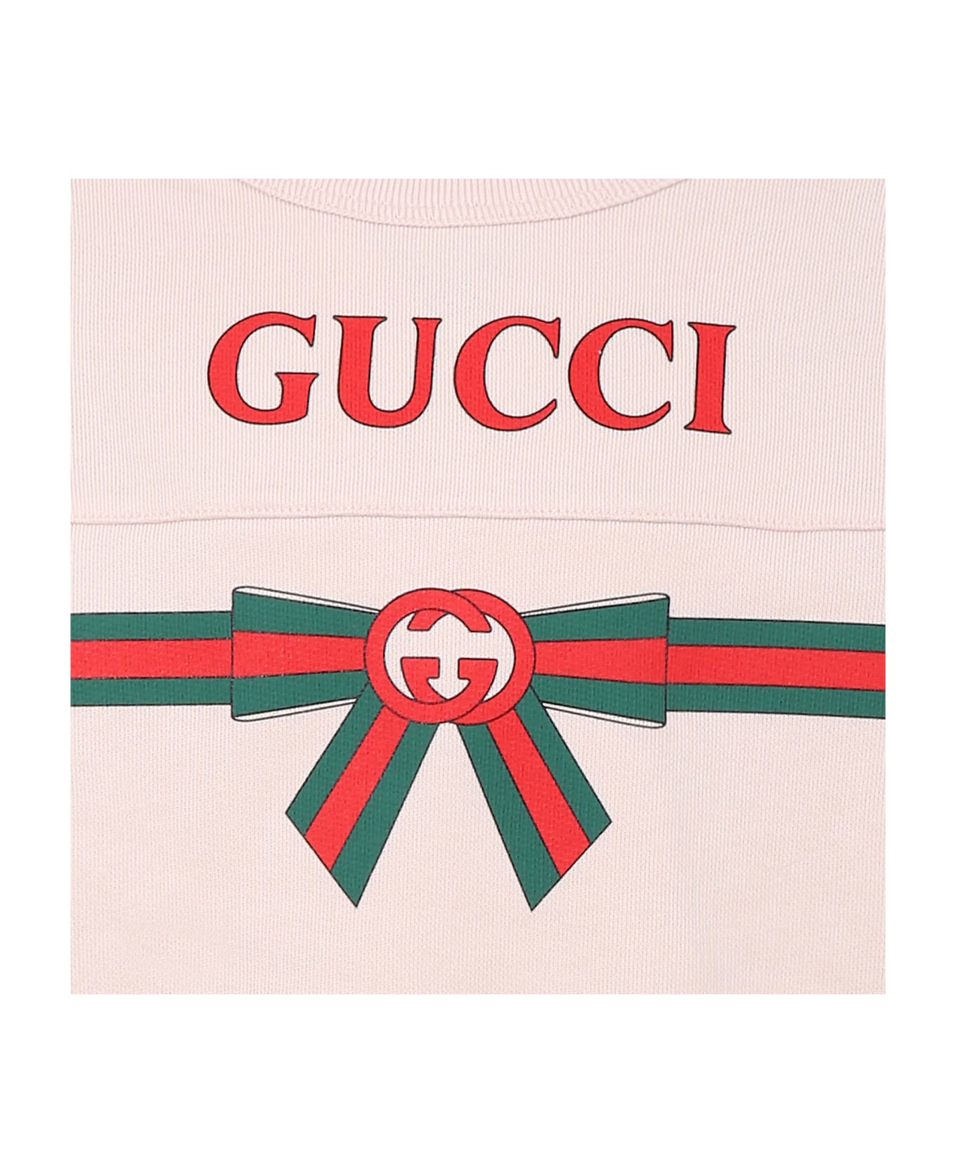 Gucci Pink Sweatshirt For Girl With Logo - Pink