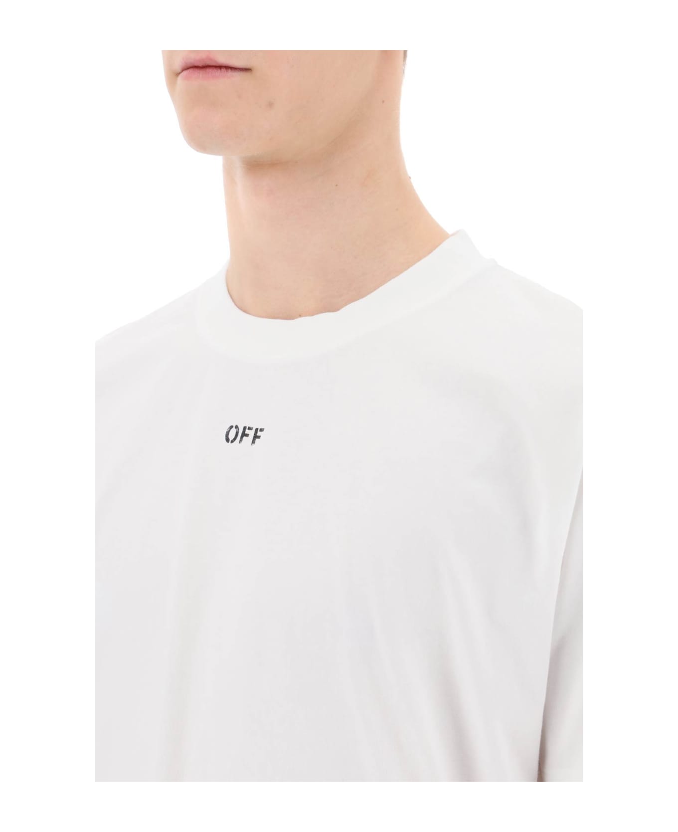 Off-White Cotton T-shirt - White Black シャツ