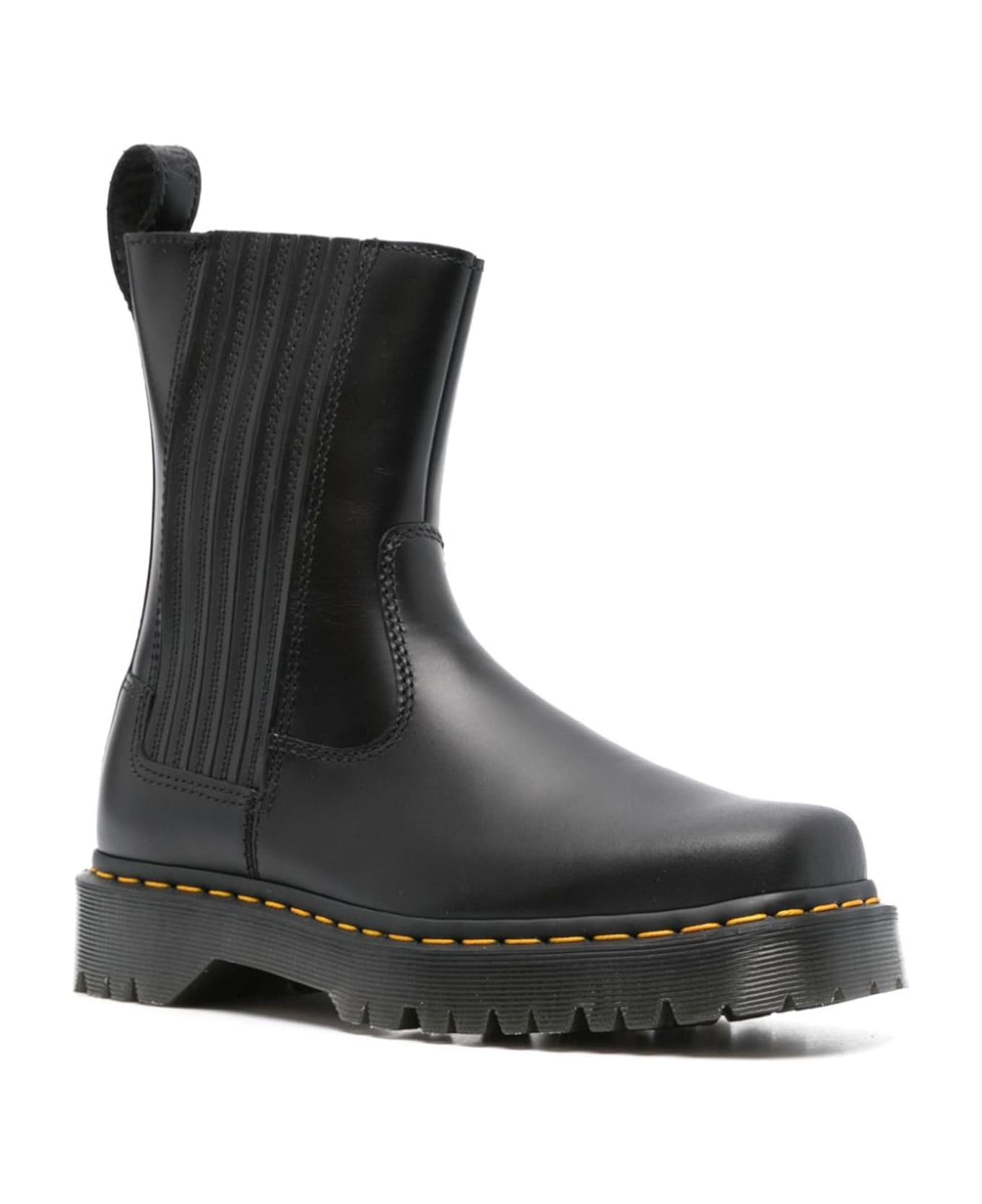 Dr. Martens Black Calf Leather Amaayah Lo Boots - Black Orleans