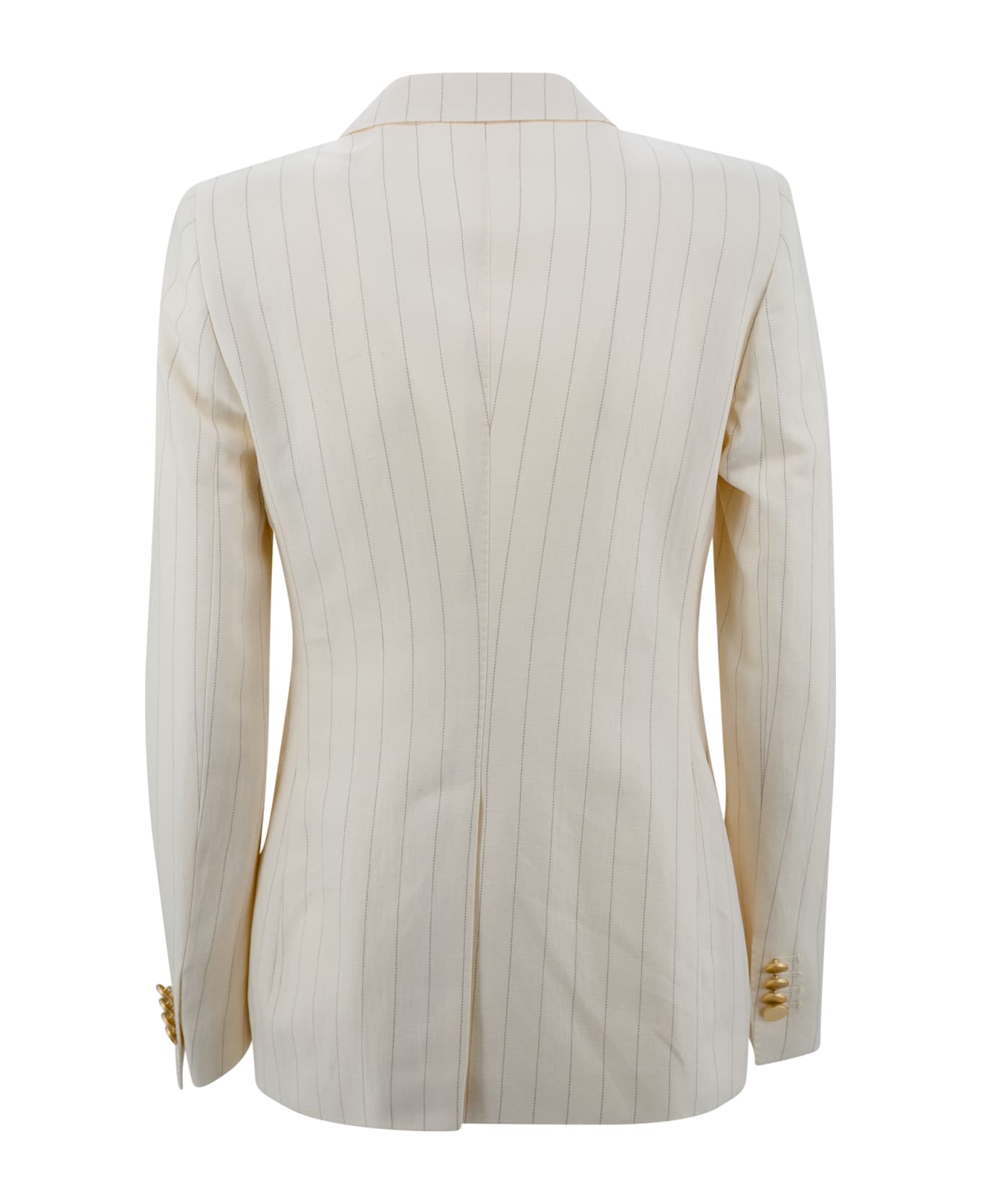 Tagliatore Double-breasted Linen Suit - White