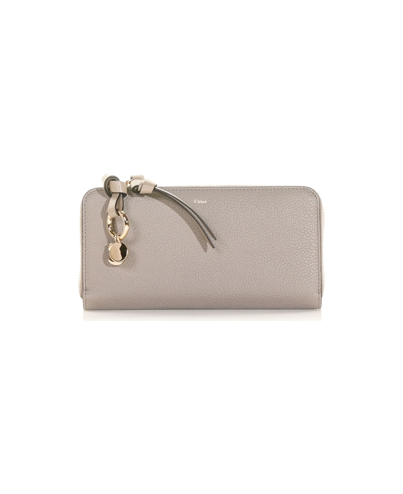 Chloé Full Zip Leather Wallet - CASHMERE GREY