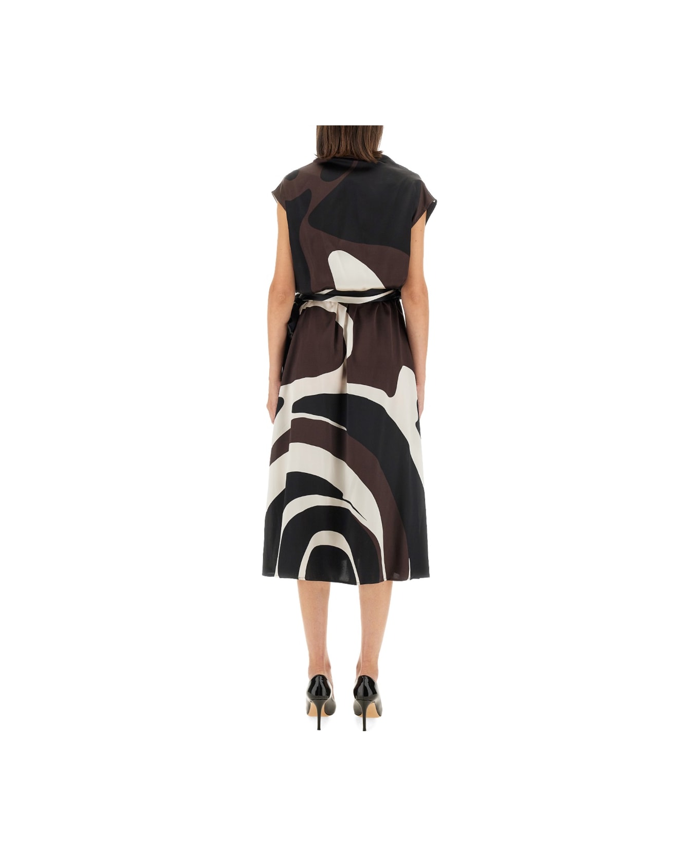 Kiton Dress With Print - BROWN