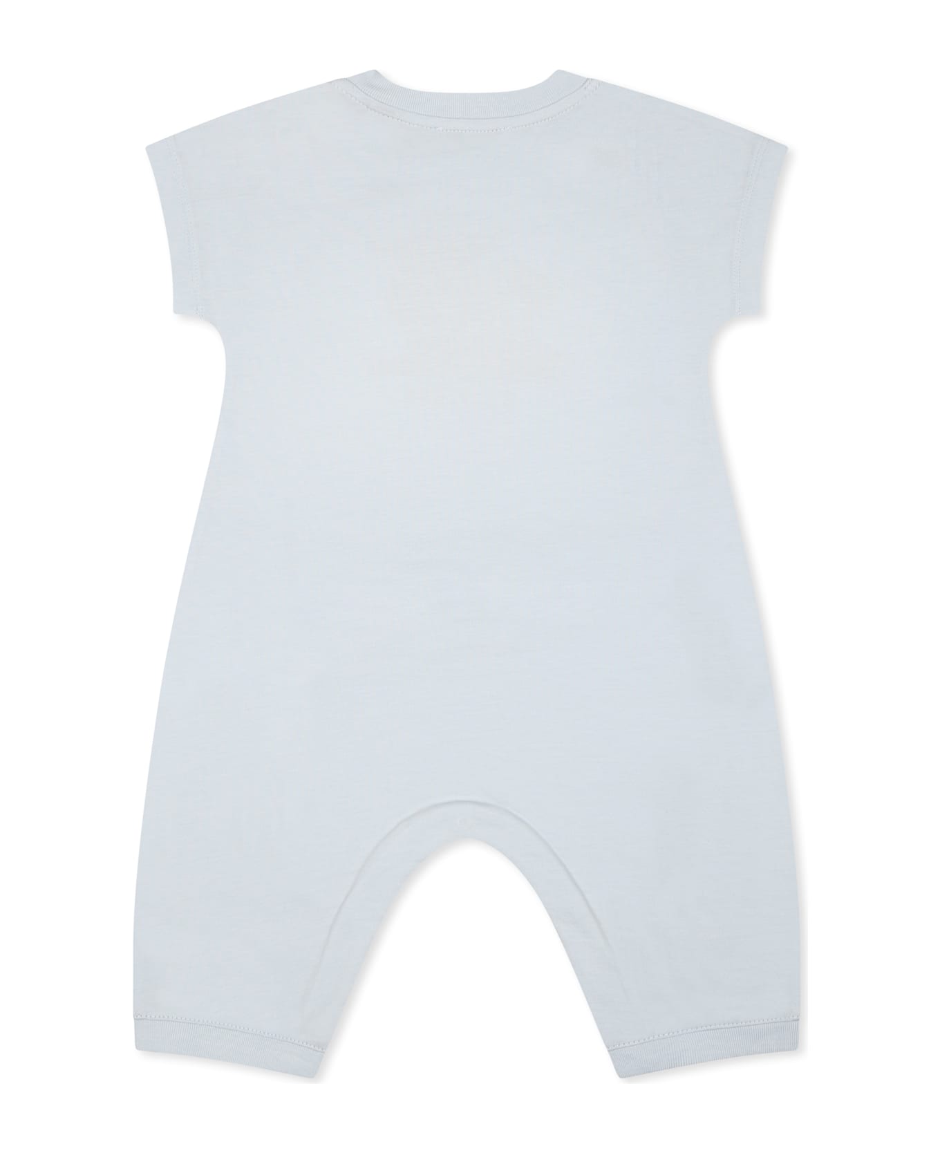 Burberry Light Blue Romper For Baby Boy With Snail - Light Blue