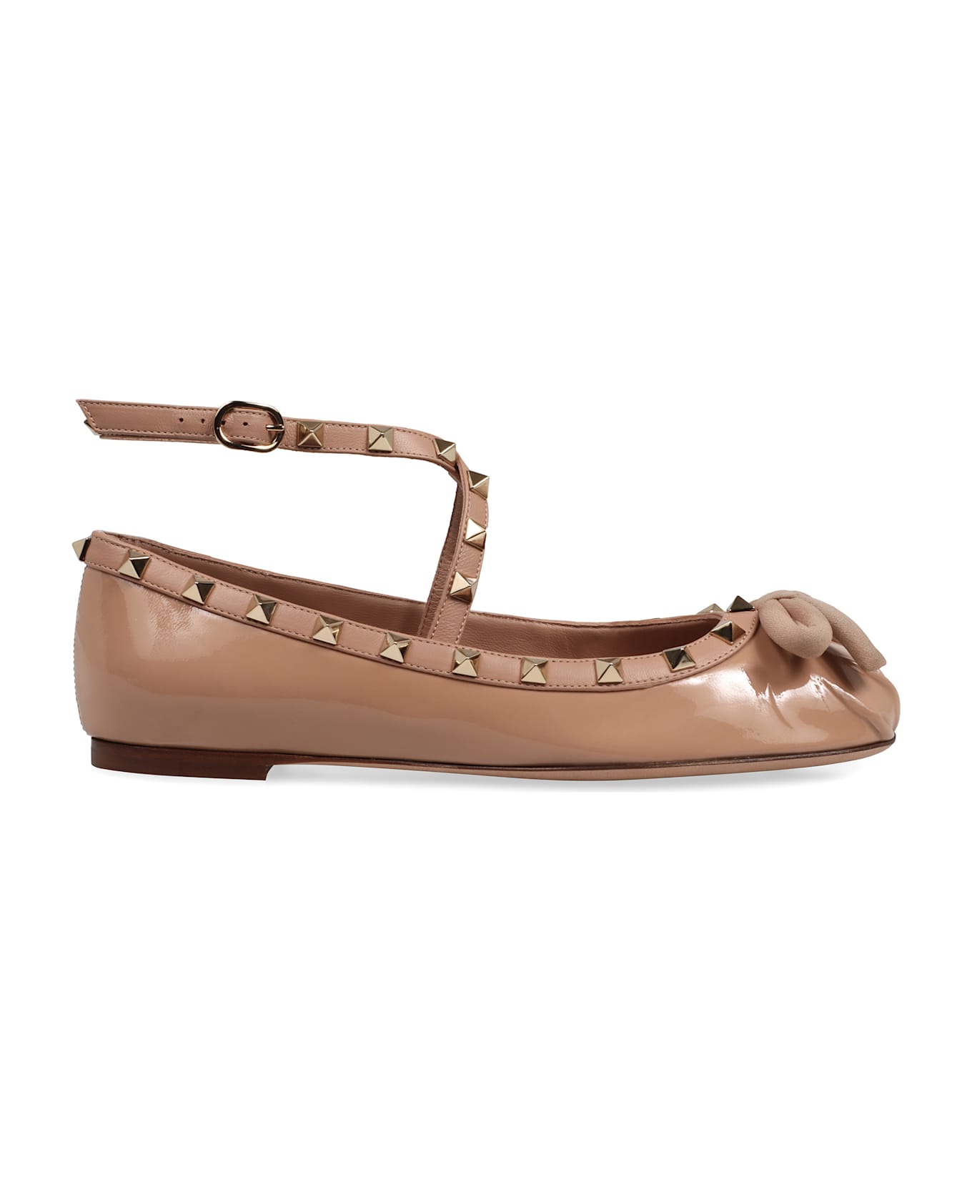 Valentino Garavani Rockstud Leather Ballet Flats - skin