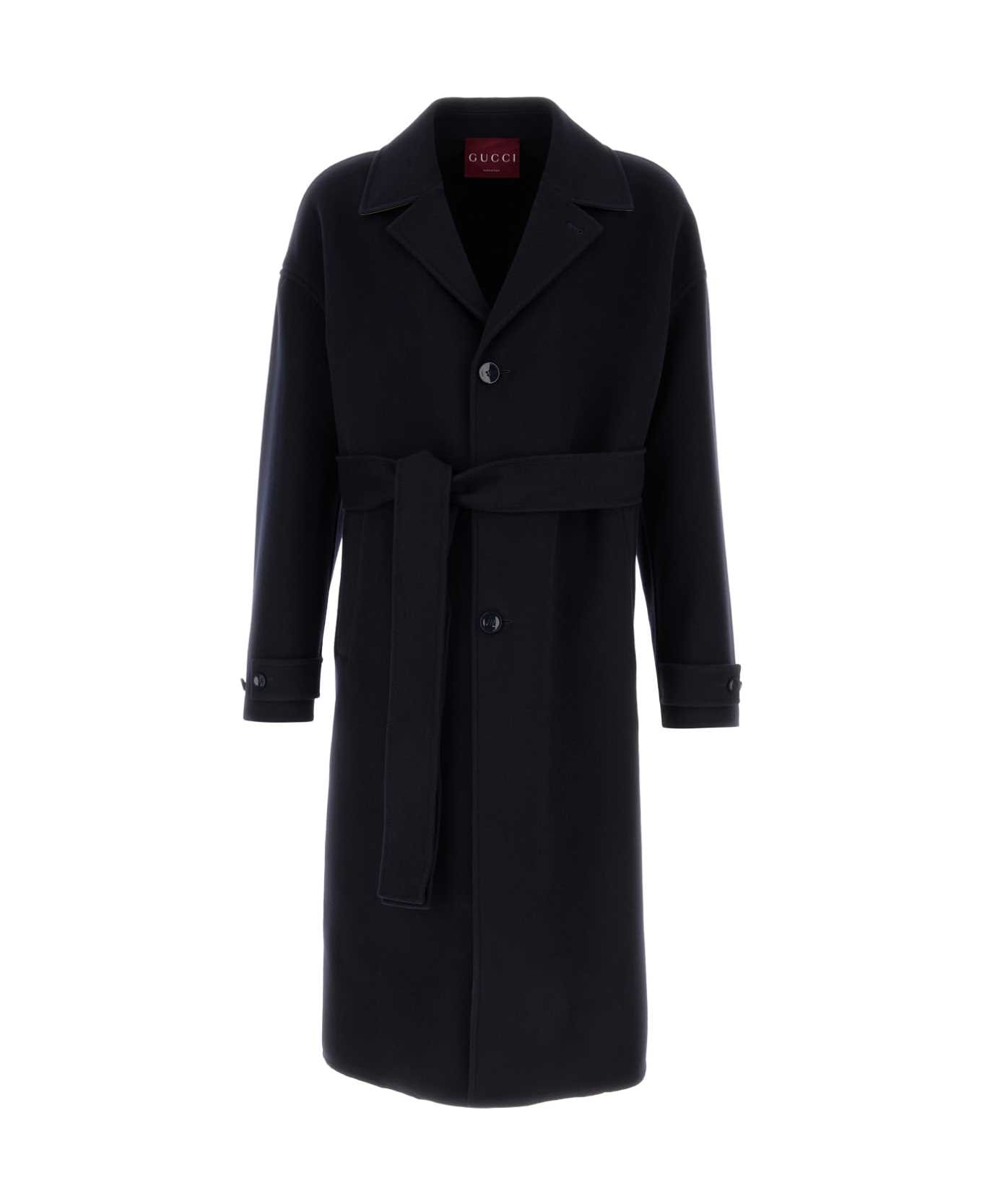 Gucci Midnight Blue Wool Blend Coat - INK