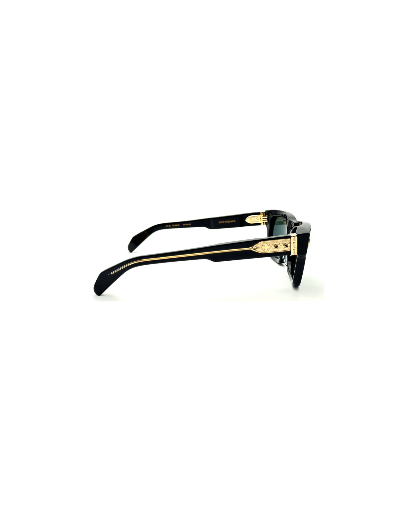 Chrome Hearts Dick Fitzener - Black / 18k Gold Plated Sunglasses - Black/gold