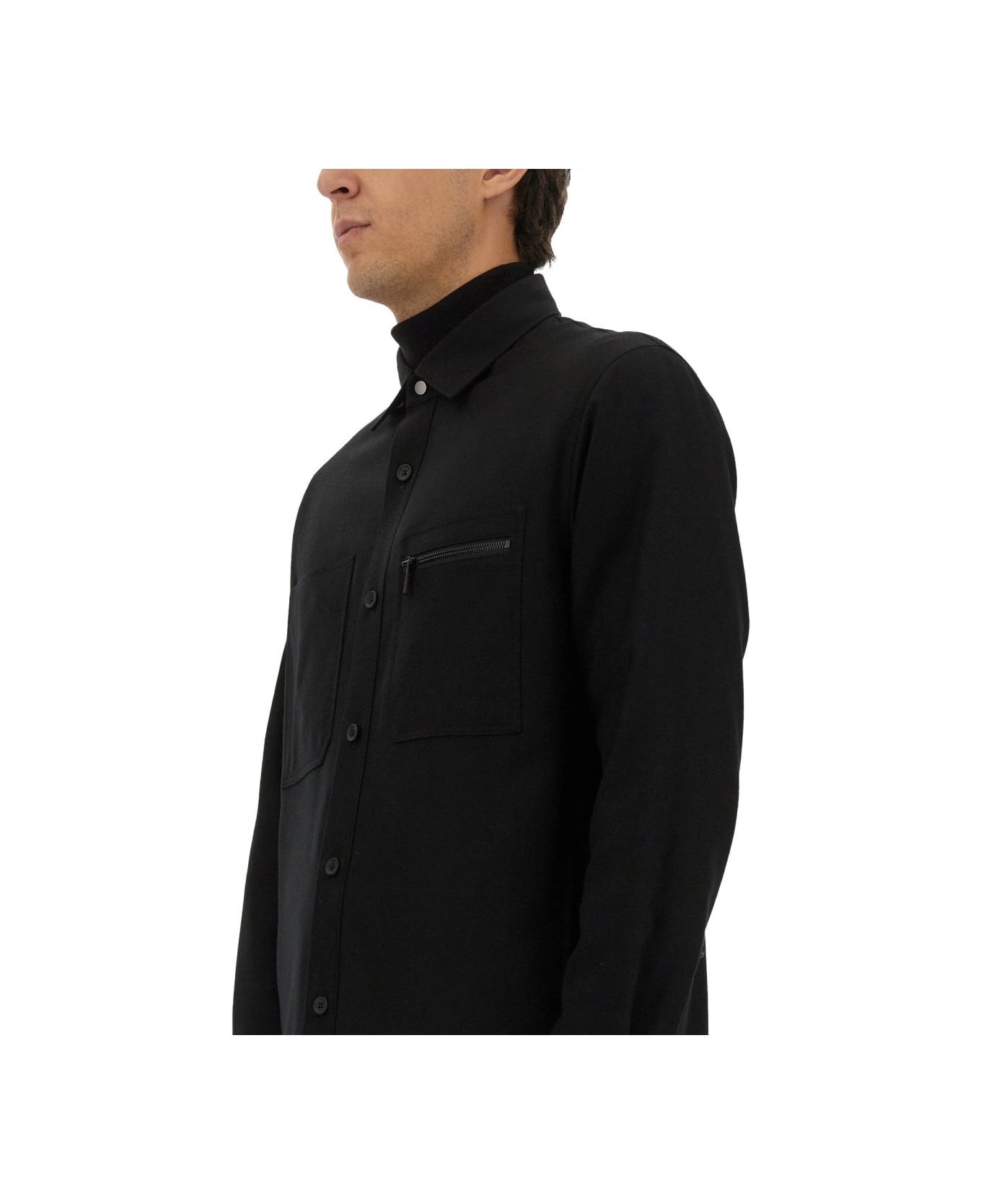 Zegna Wool Shirt - BLACK