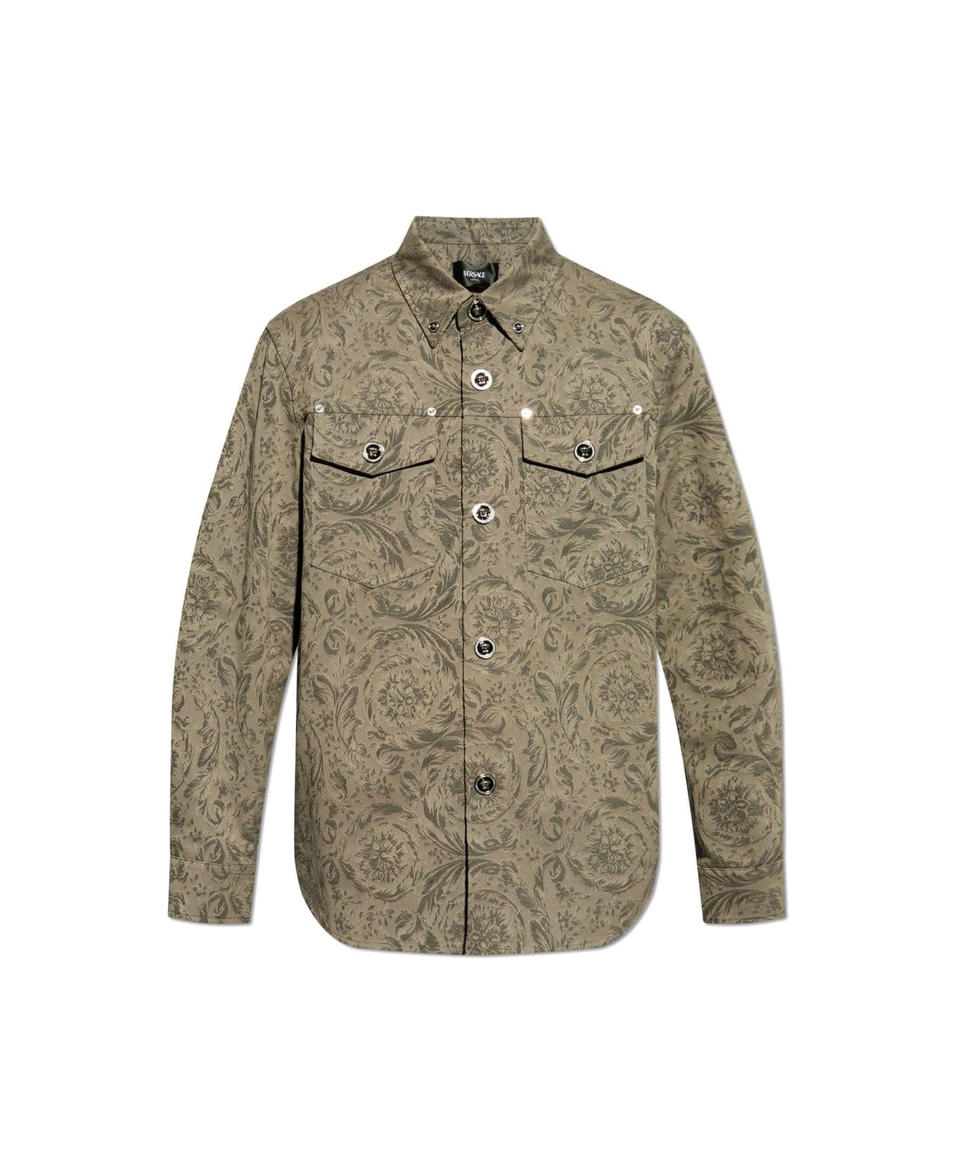 Versace Barocco Jacquard Long-sleeved Overshirt