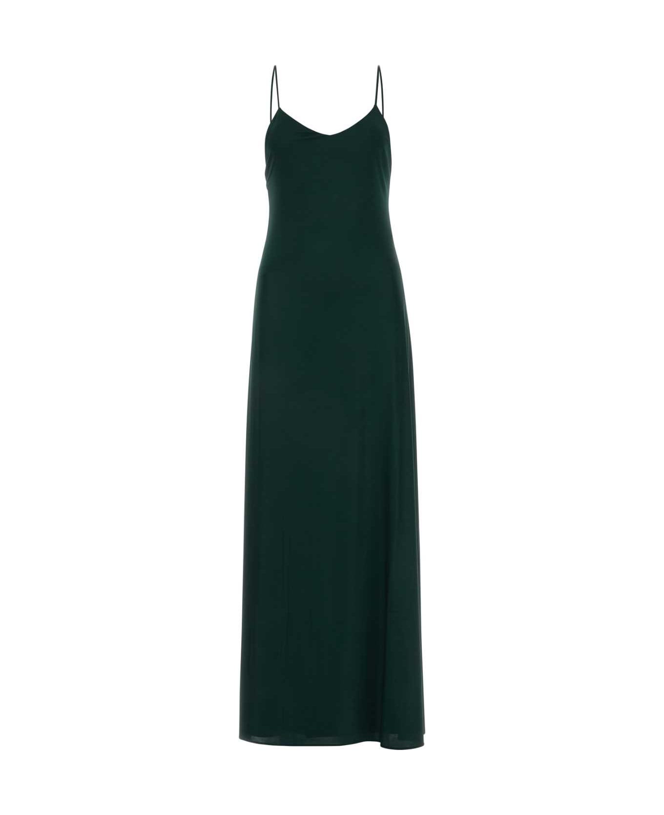 Saint Laurent Bottle Green Jersey Long Dress - FORET