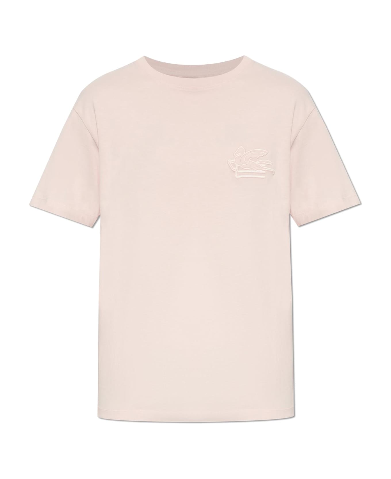 Etro Cotton T-shirt With Embroidered Logo - Pink