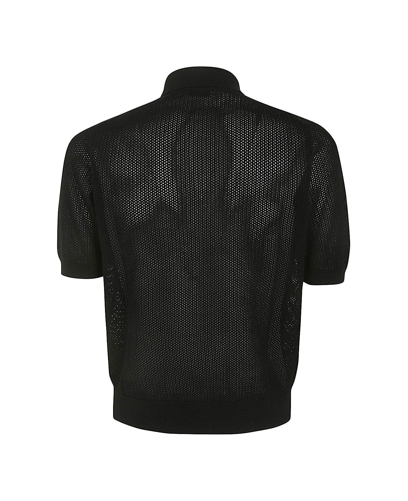 Ballantyne Polo Neck Pullover - Black ポロシャツ