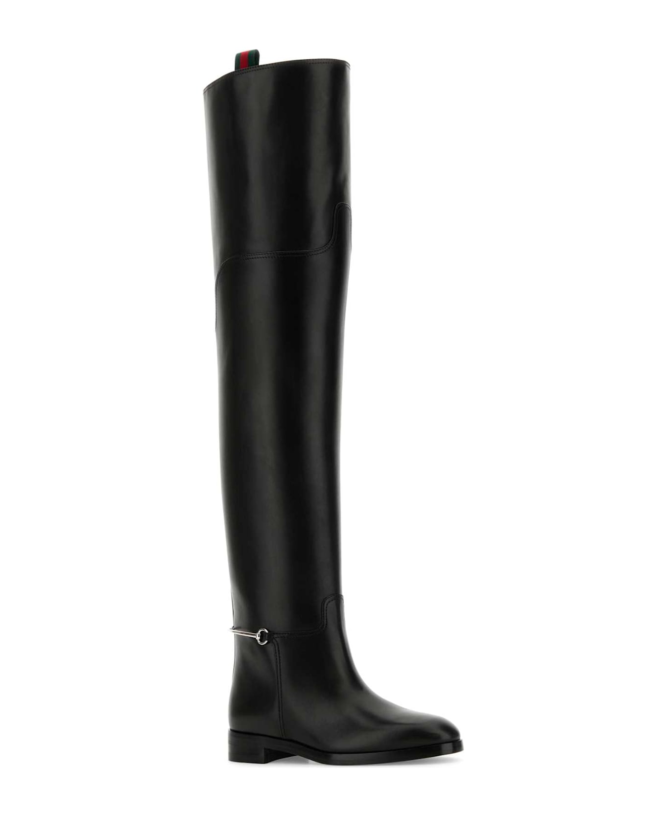 Gucci Black Leather Over-the-knee Boots - Black