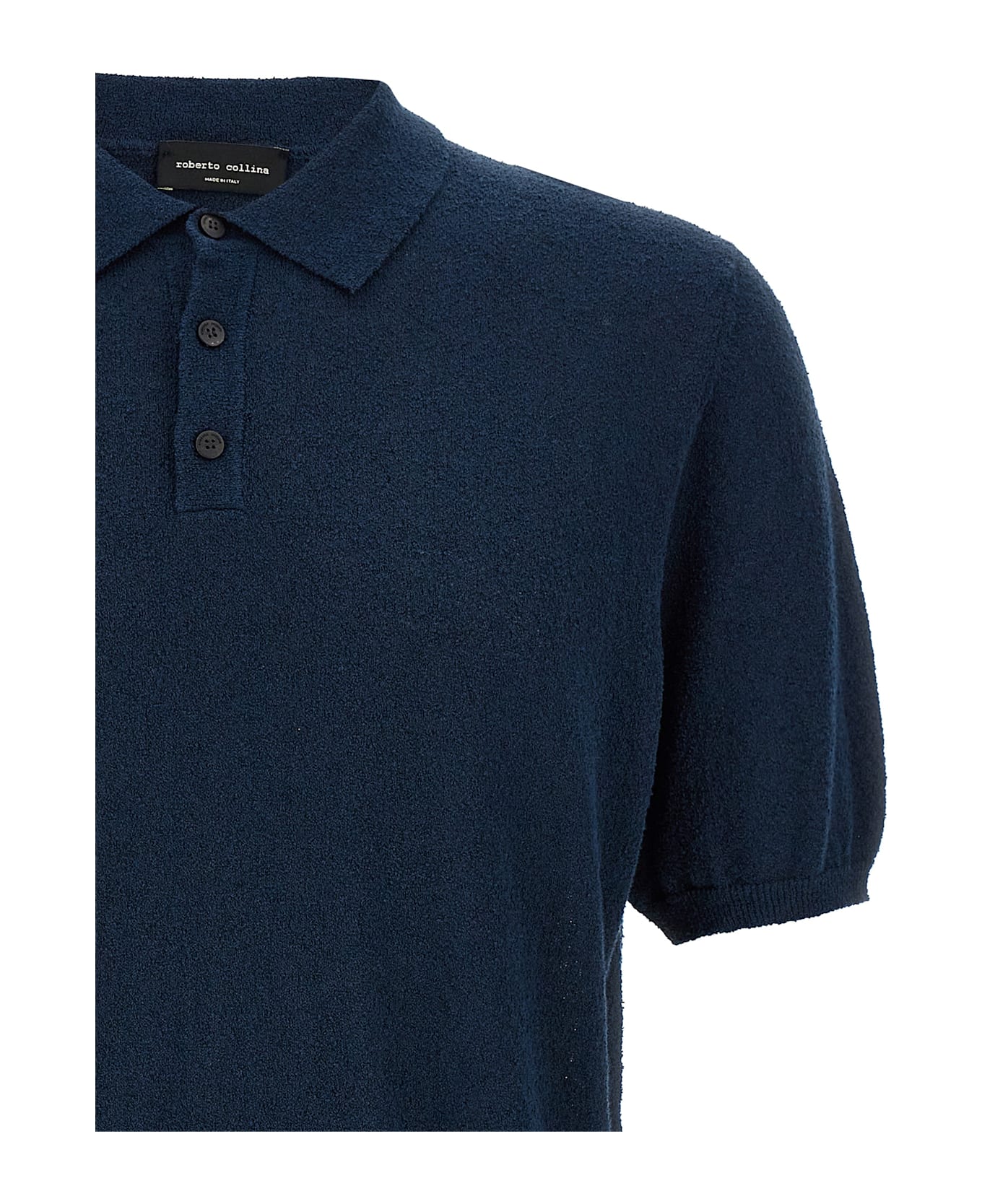 Roberto Collina Spongy Cotton Polo Shirt - Blue