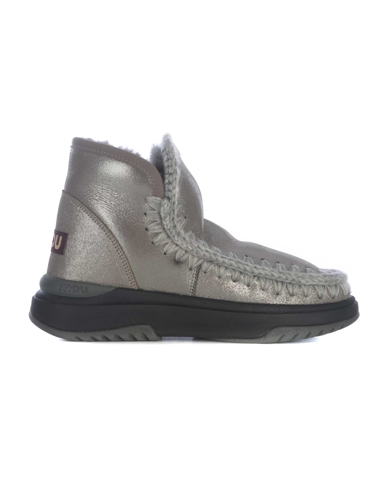 Mou Ankle Boots Mou "eskimo Jogger" Made Of Leather - Grigio argento
