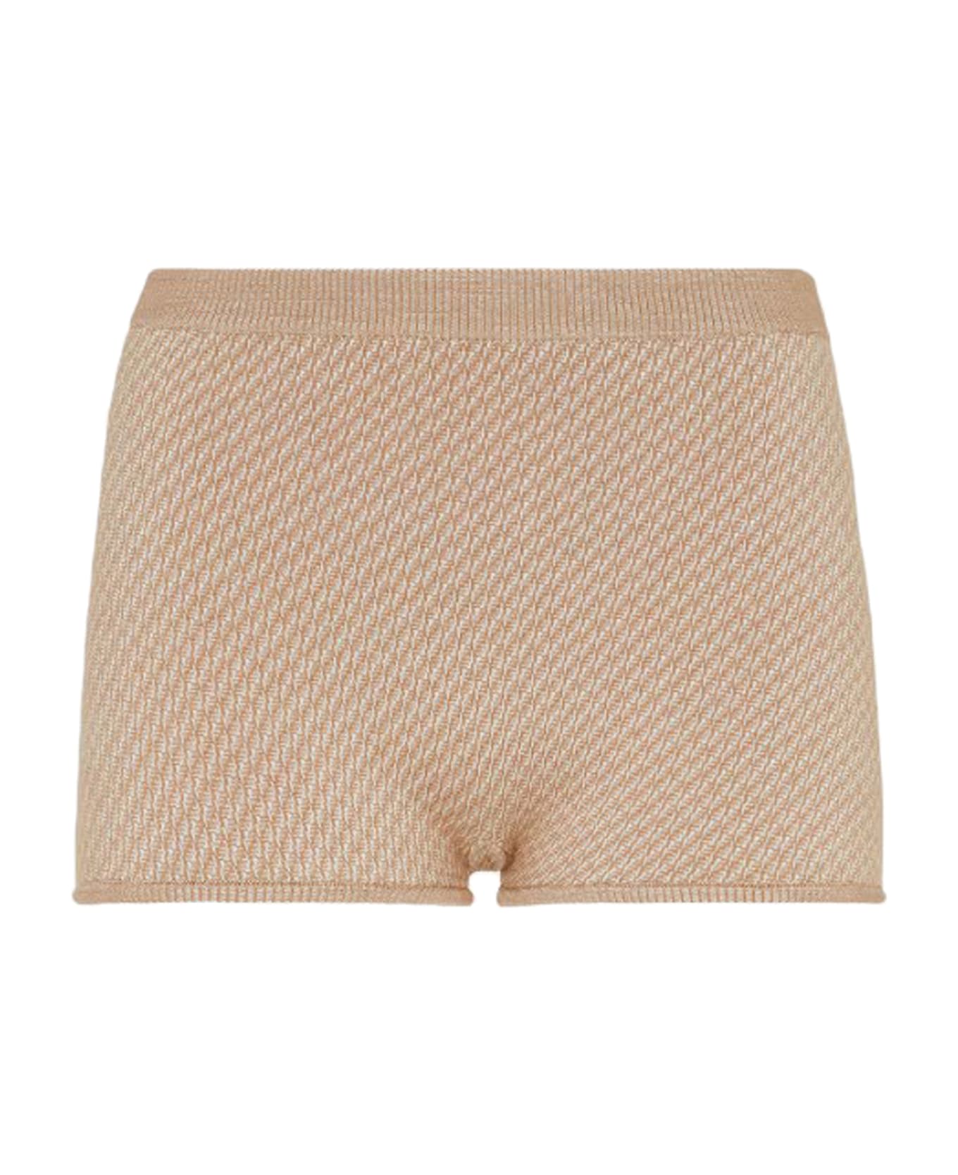 Fendi Wool And Silk Shorts - Nude 
Neutrals