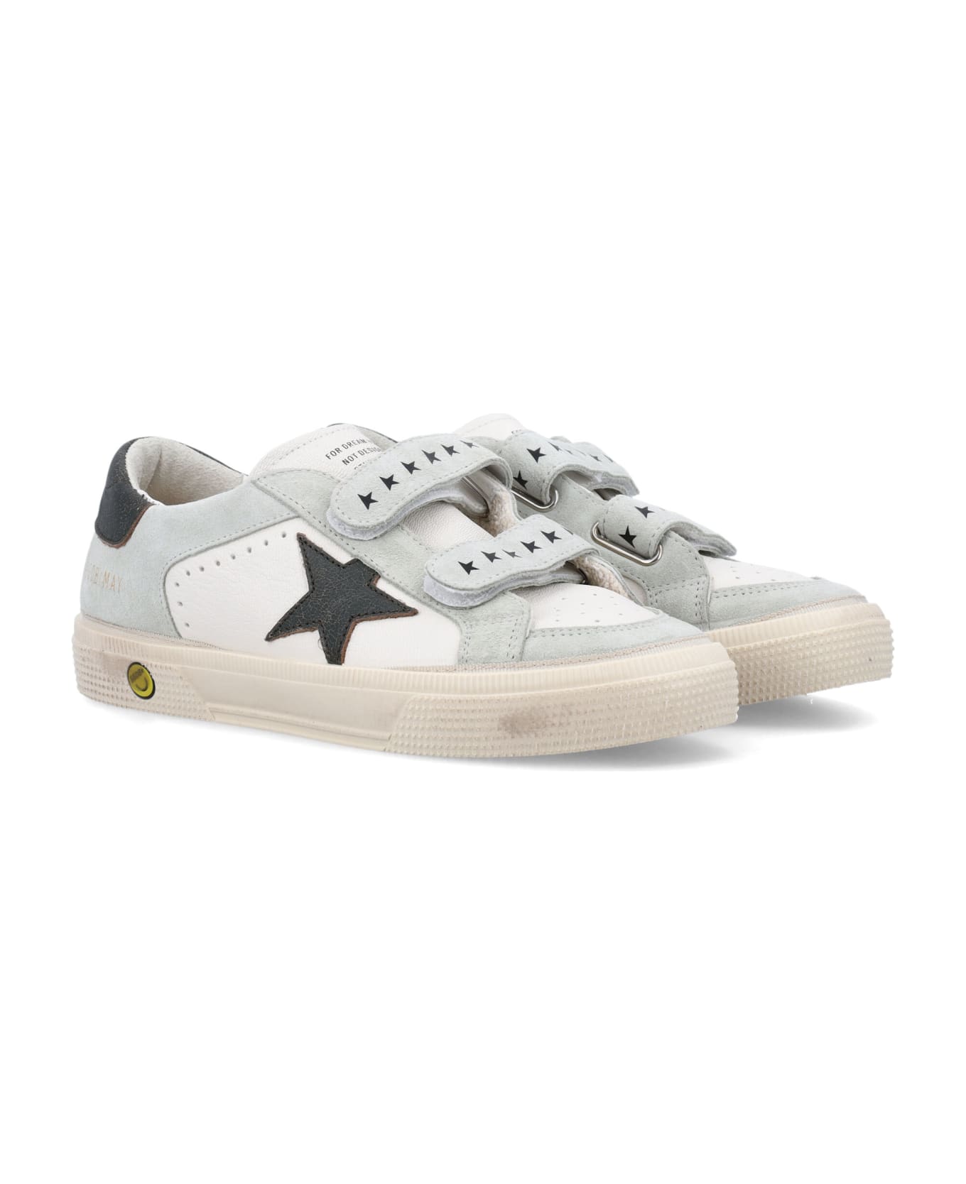 Golden Goose Kid - May School Sneakers - WHITE/ICE