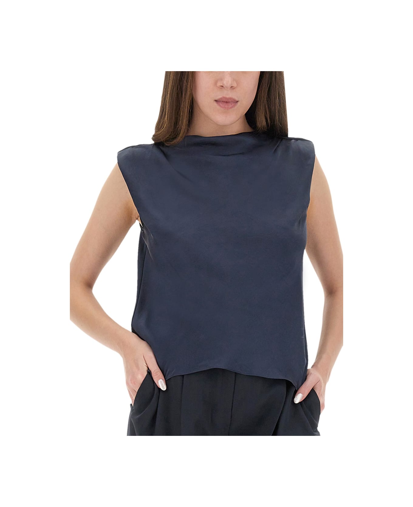 Theory Satin Tops. - BLUE