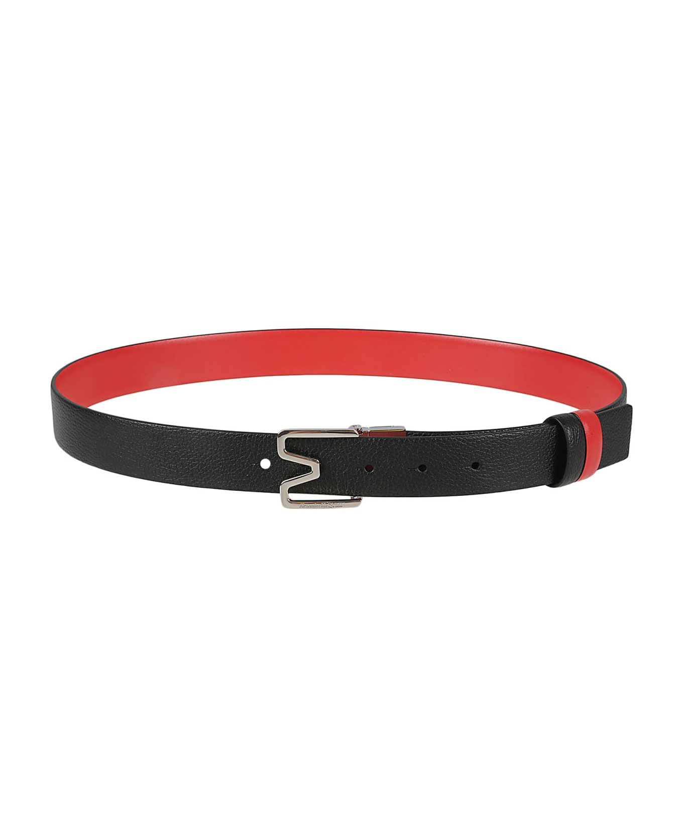 Alexander McQueen Sharp Reversible Belt - Black/Red