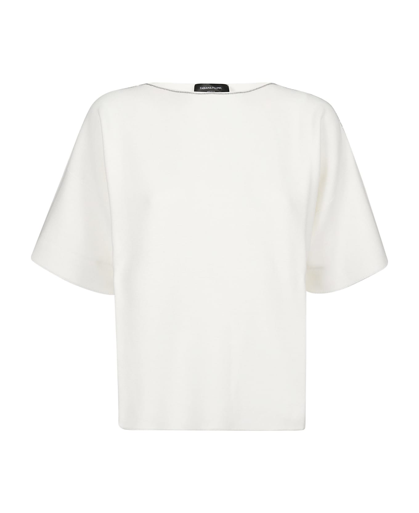 Fabiana Filippi Short Sleeve Sweater - Bianco Tシャツ