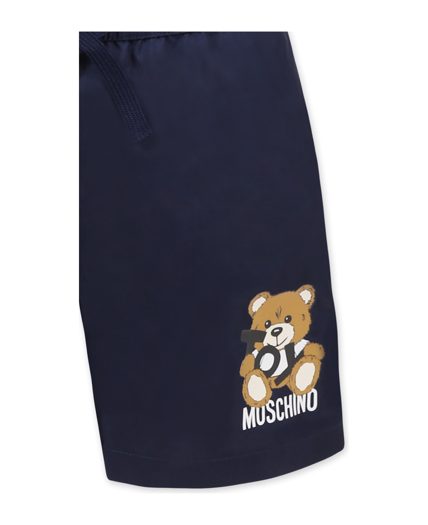 Moschino Blue Swim Shorts For Boy With Teddy Bear - Blue