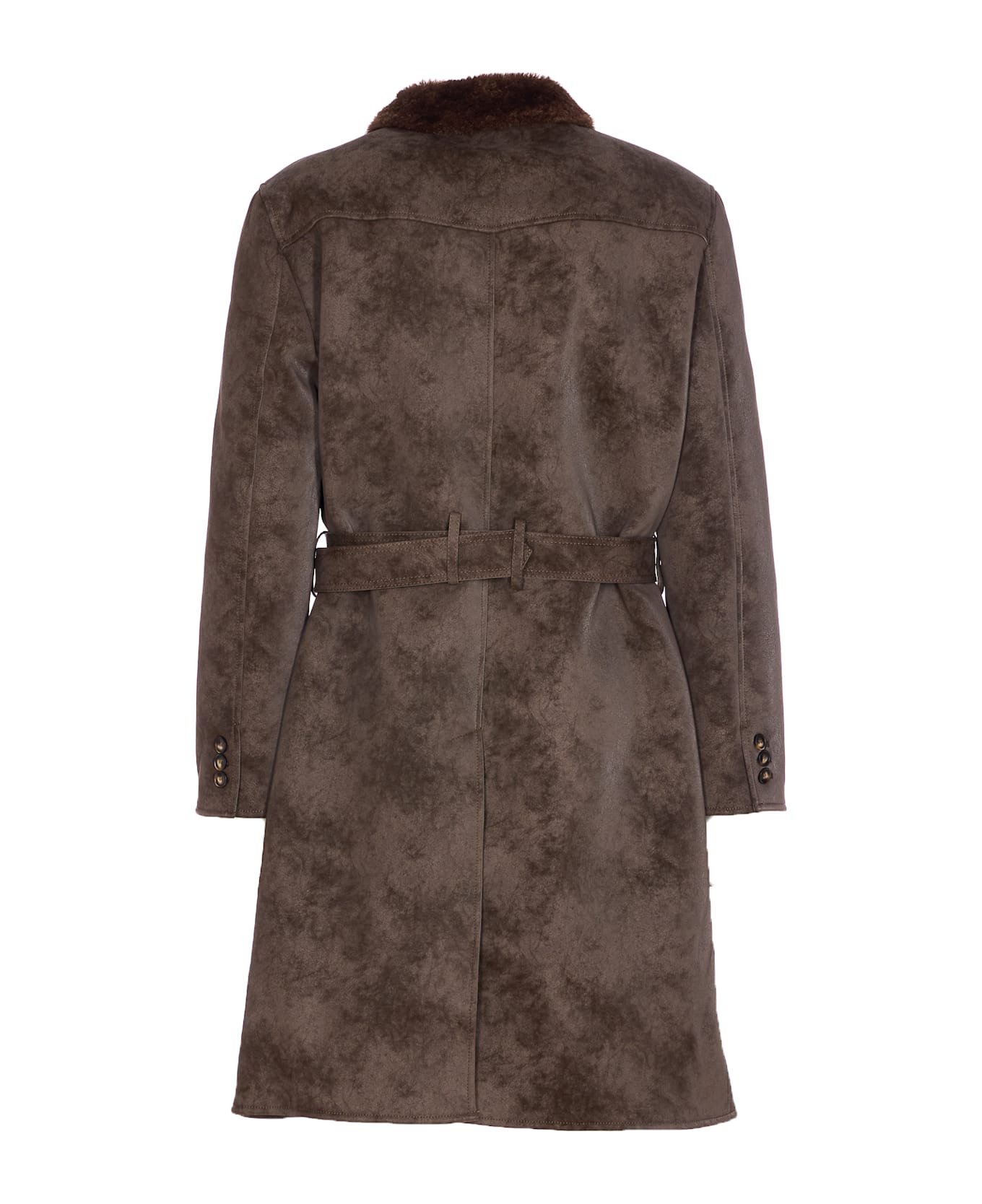 S.W.O.R.D 6.6.44 Long Fake Fur Coat - Brown