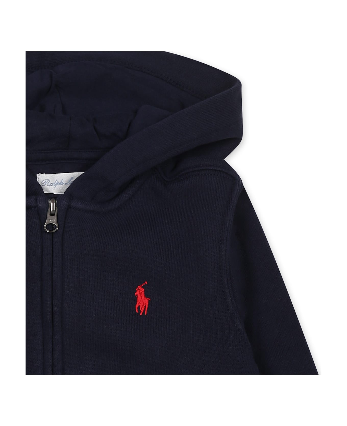 Ralph Lauren Blue Sweatshirt For Baby Boy With Horse - Blue