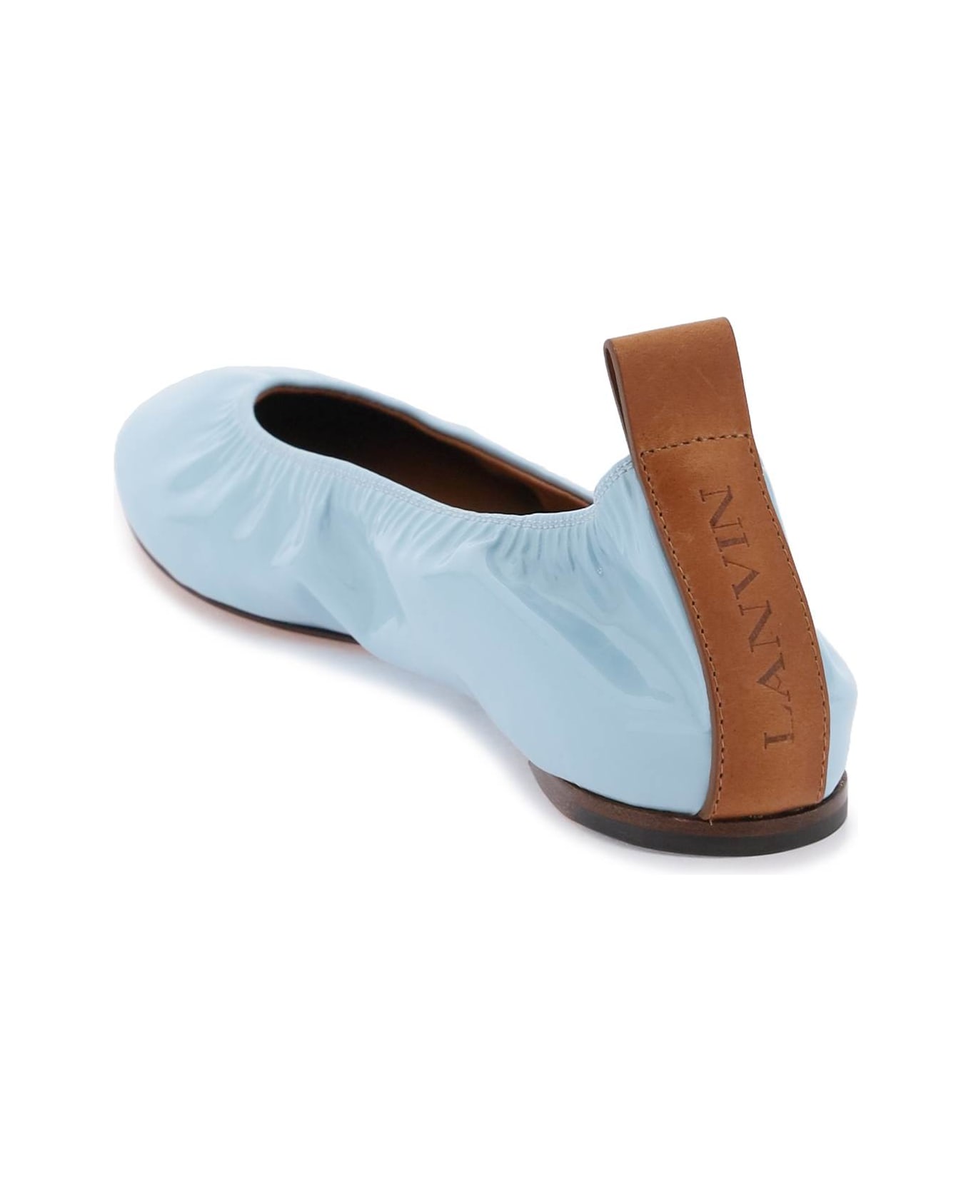 Lanvin The Ballerina Flat In Patent Leather - LANVIN BLUE (Light blue)