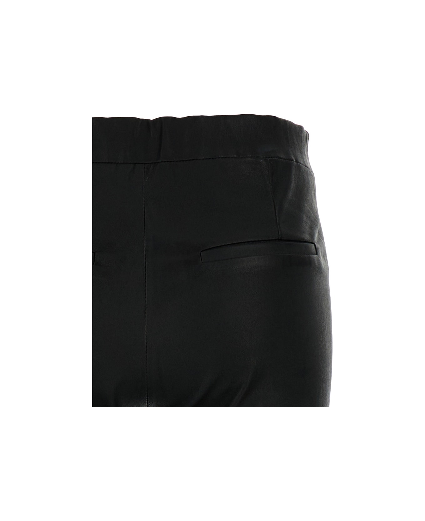 ARMA Black Flared Trousers In Leather Woman - Black