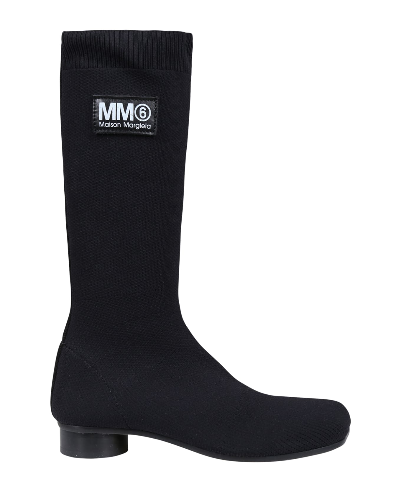 MM6 Maison Margiela Black Boots For Girl With Logo - Black シューズ