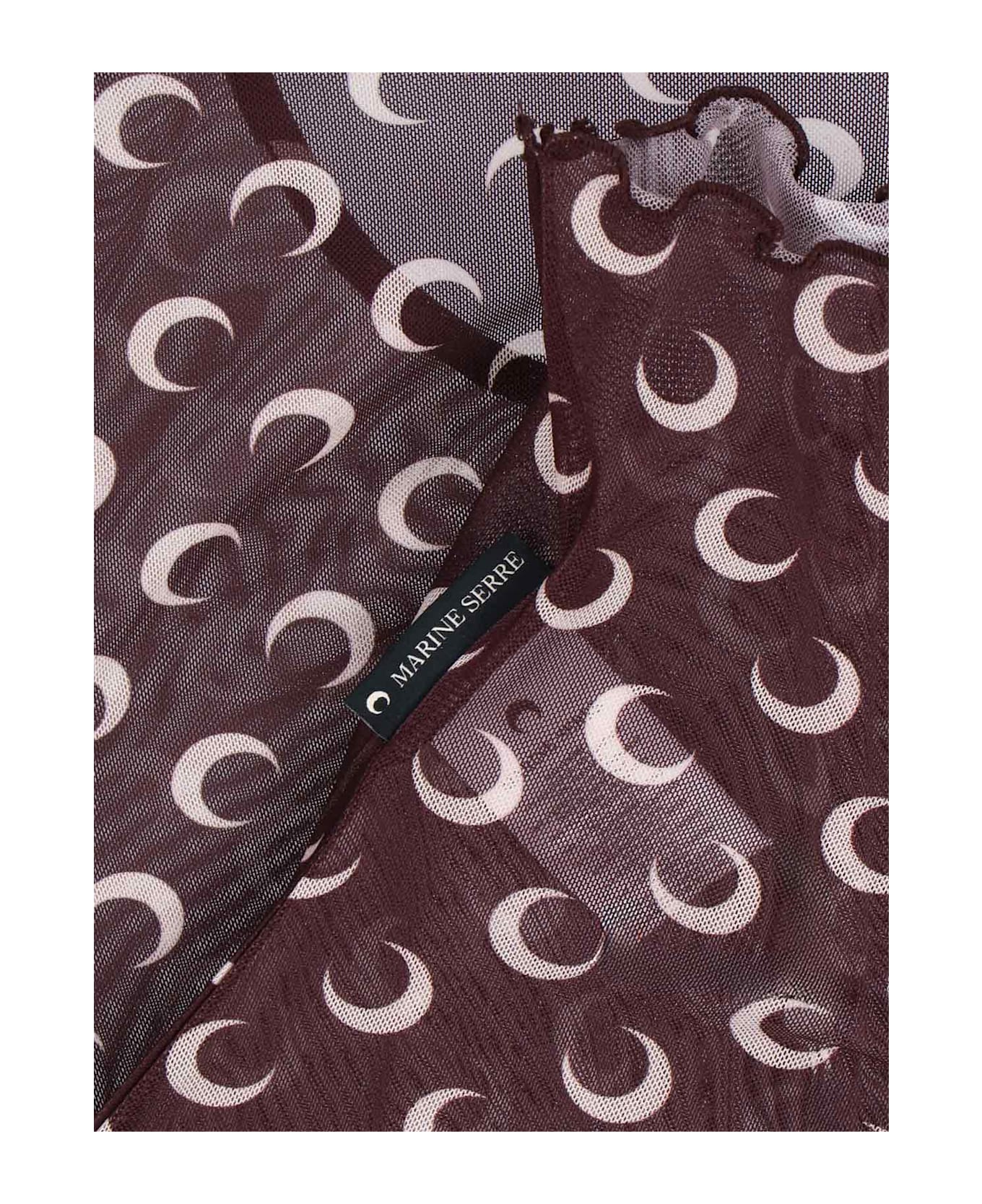Marine Serre "moonogoram" Logo Crop Top - Brown