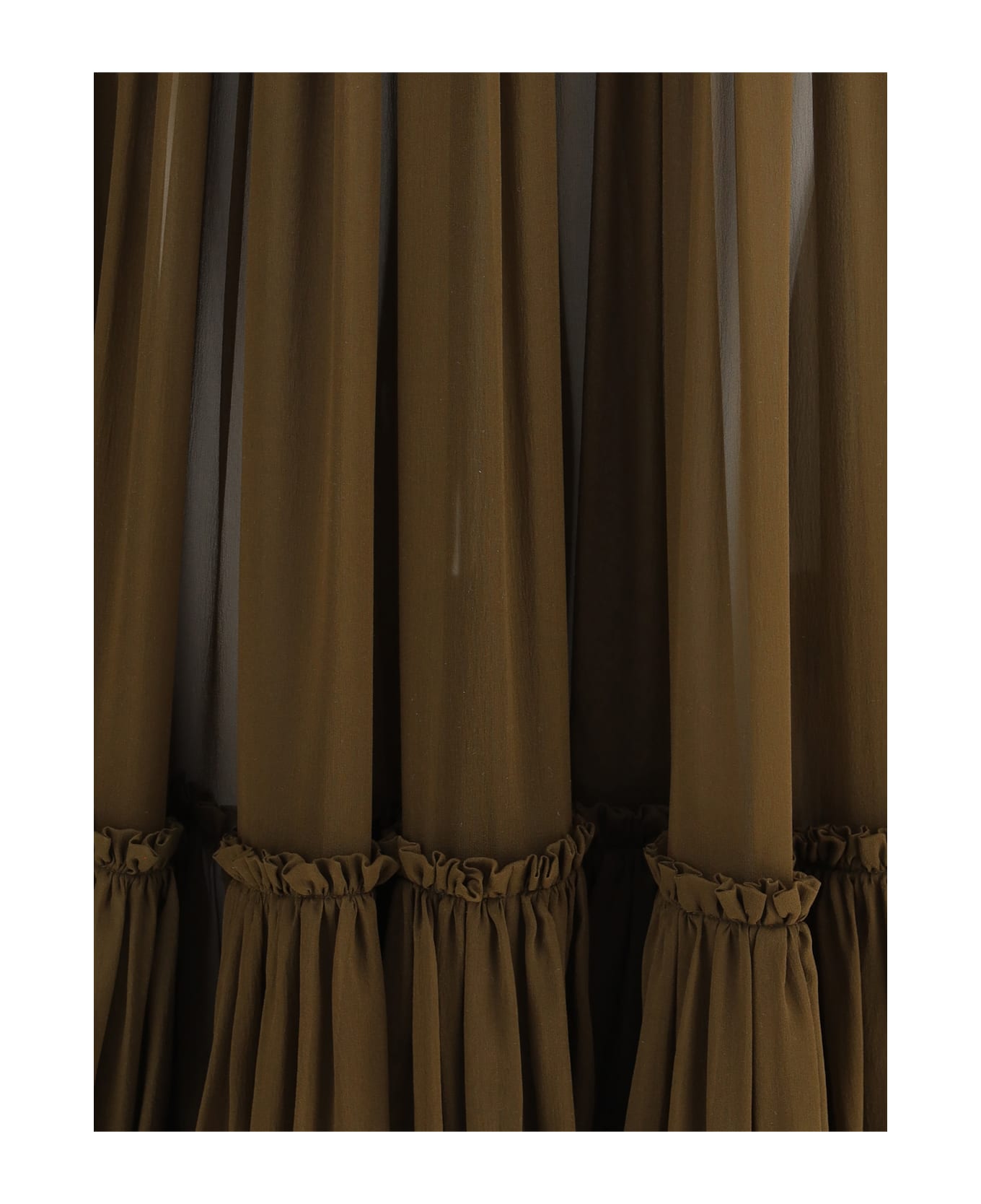 Saint Laurent Flounced Long Skirt