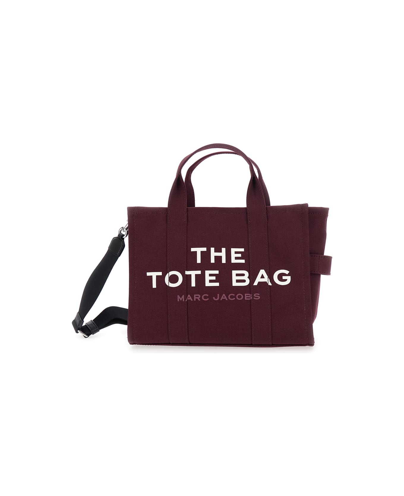 Marc Jacobs 
the Medium Tote
 Bordeaux Handbag With Logo Lettering On The Front In Cotton Woman - Bordeaux