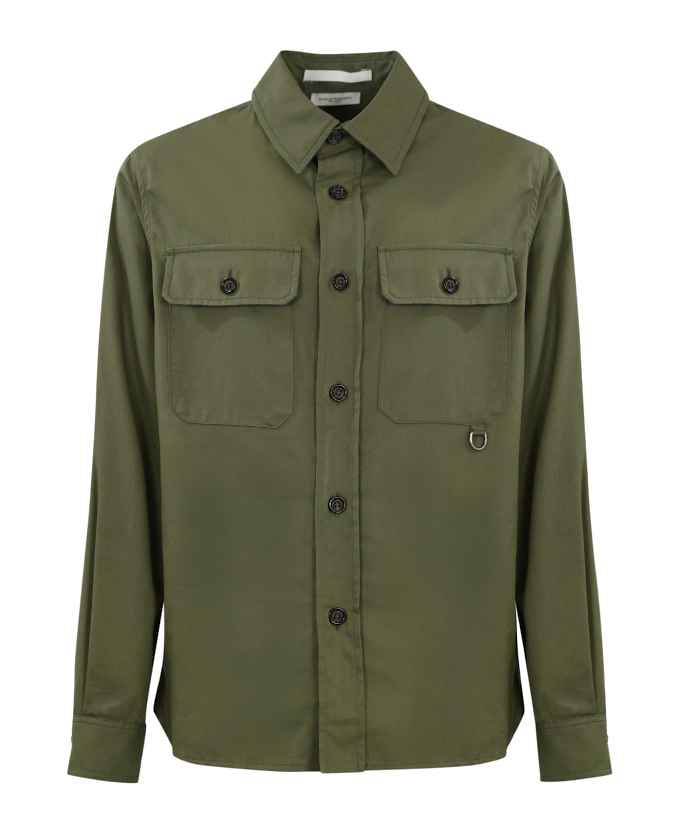 Paolo Pecora Overshirt In Mixed Cotton Fabric - Green