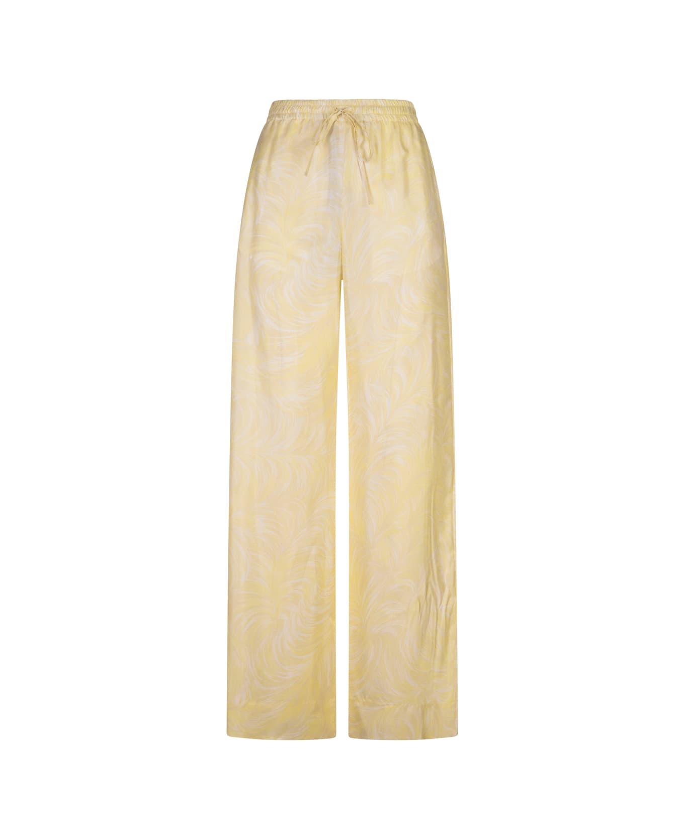 Stella McCartney Printed Yellow Silk Trousers - Yellow