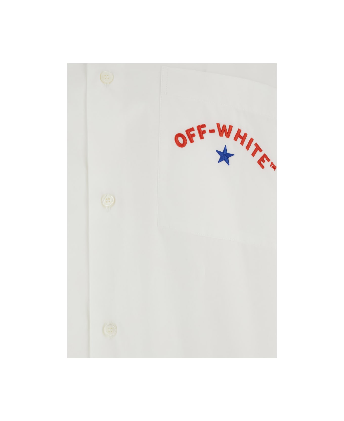 Off-White 
star Arrow
 White Shirt With Logo Detail On The Front And Maxi Logo Print On The Rear In Cotton Man - White