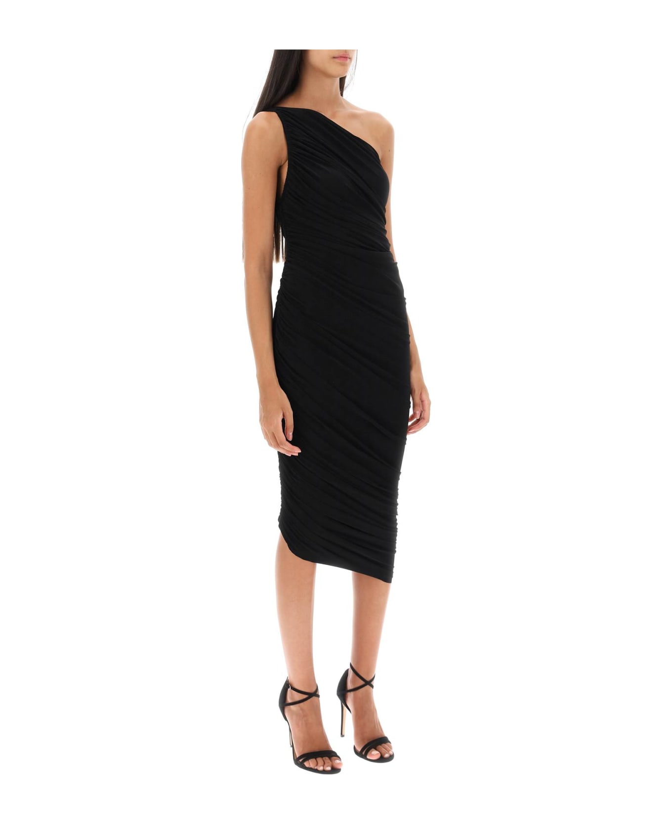 Norma Kamali 'diana' Ruched One-shoulder Dress - BLACK (Black) ワンピース＆ドレス