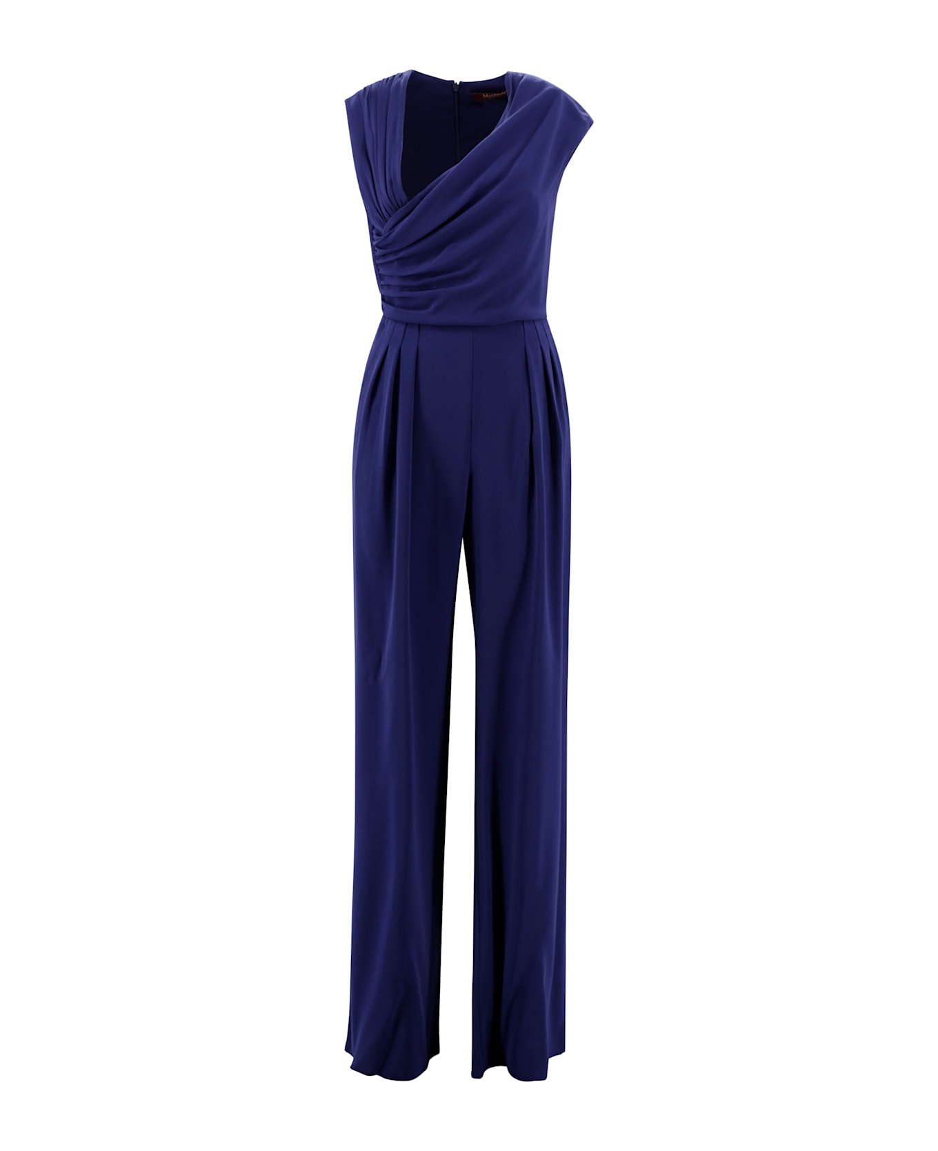 Max Mara Studio Draped Jumpsuit In Cady - Blue