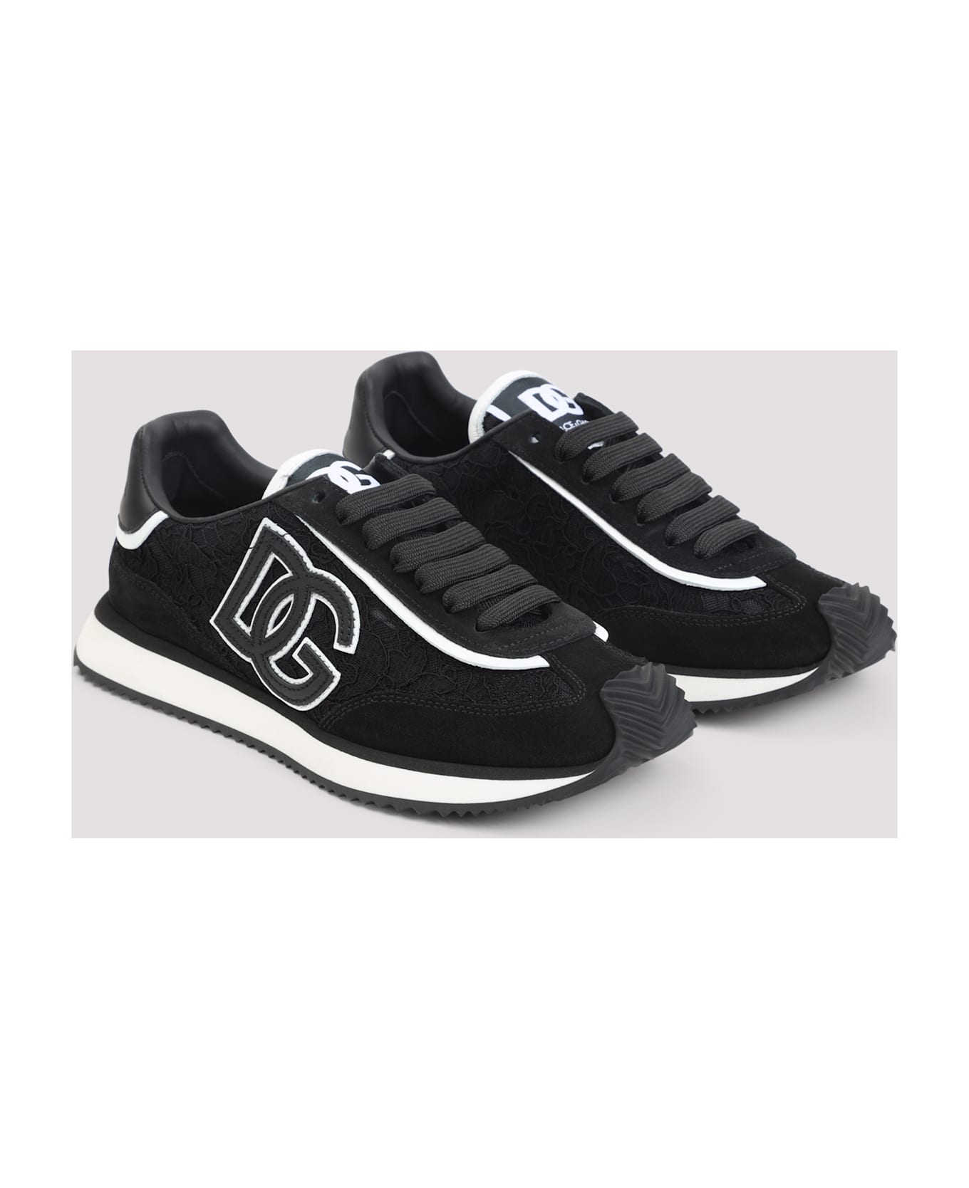 Dolce & Gabbana Leather Sneakers - Nero Bianco