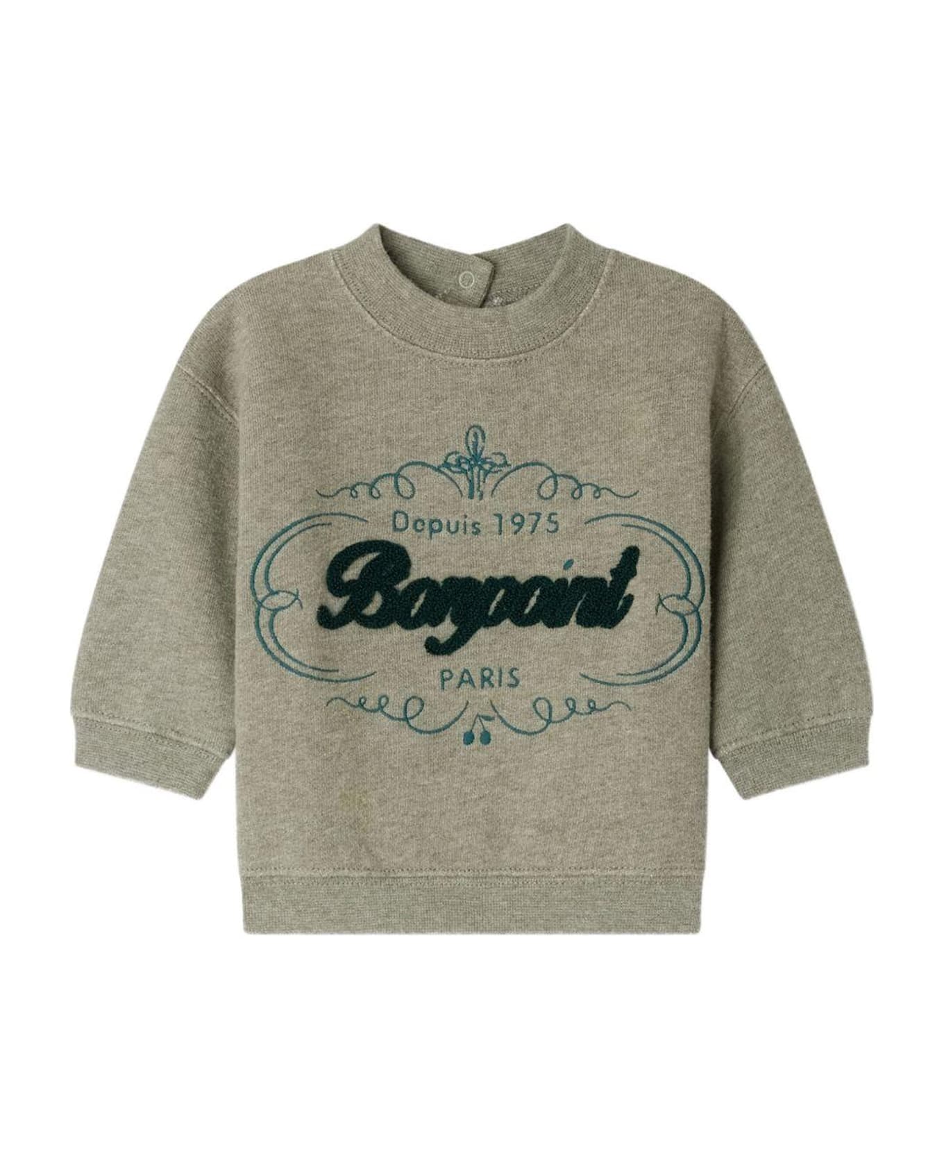 Bonpoint Grey Sweatshirt For Baby Boy With Logo - Grey