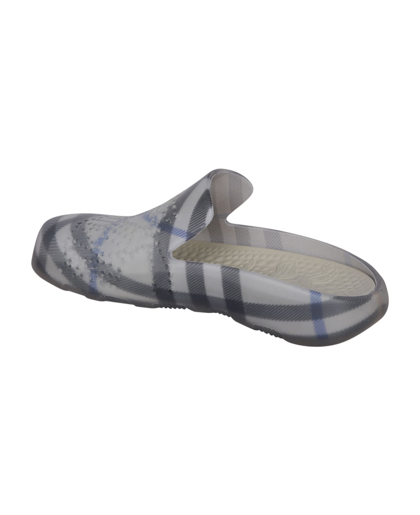 C.P. Company Blue/grey Check Clog Shoes - Grey