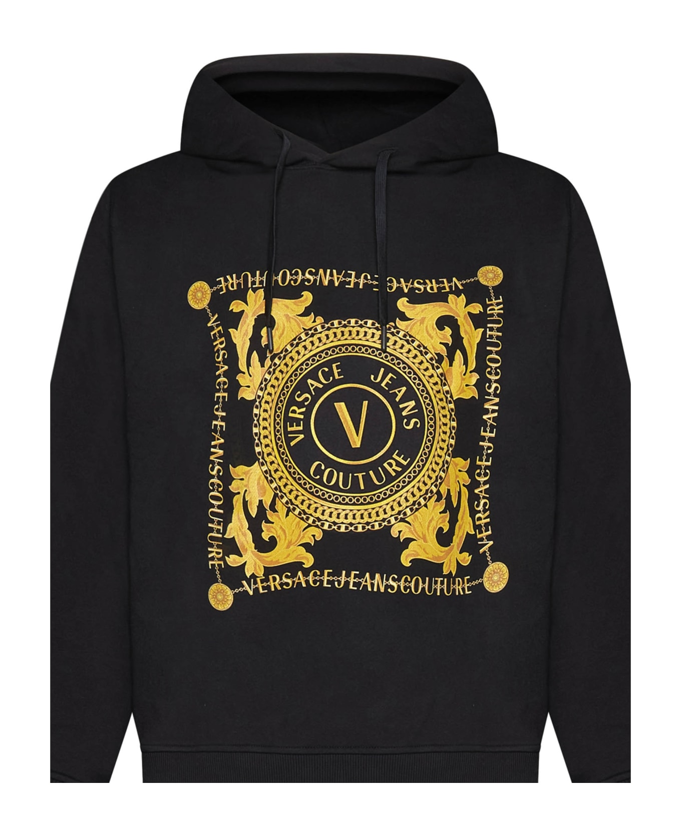 Versace Jeans Couture V-emblem Chain Hoodie - Black Gold